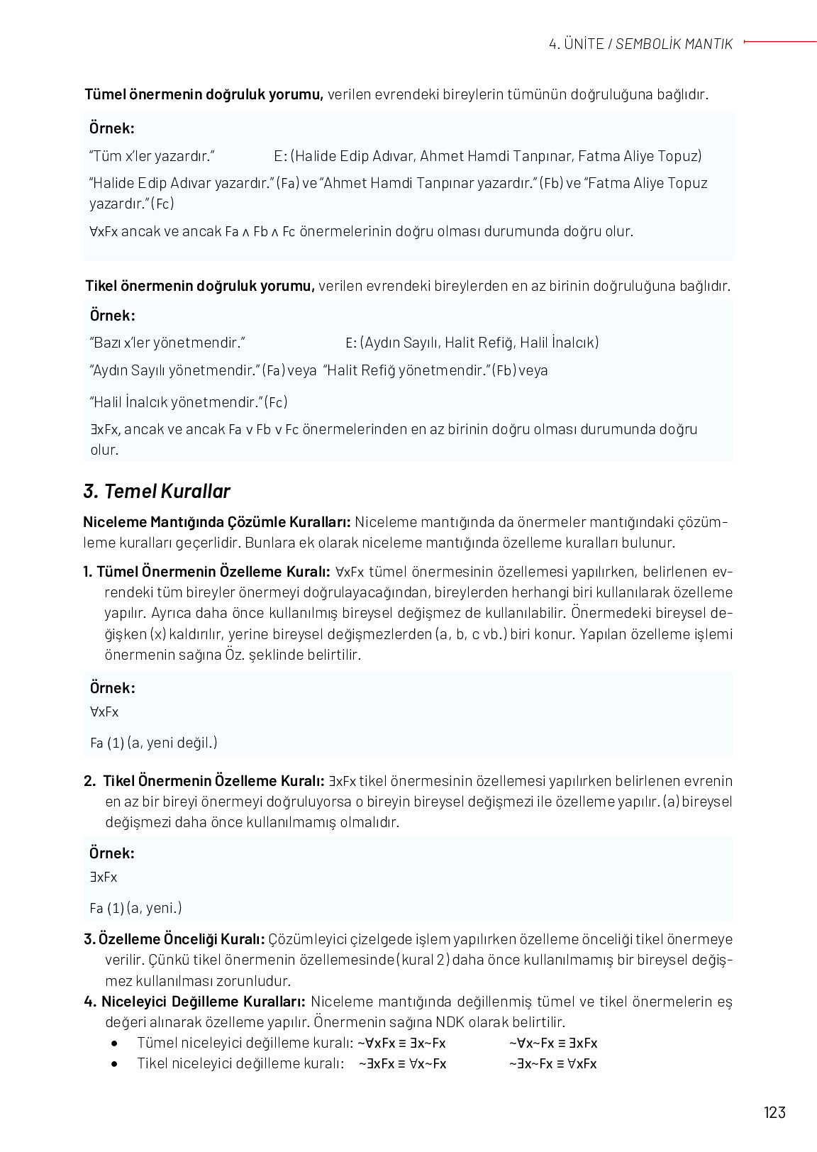 11-12. Sınıf Meb Yayınları Mantık Ders Kitabı Sayfa 123 Cevapları 11-12. Sınıf Meb Yayınları Mantık Ders Kitabı Sayfa 123 Cevapları