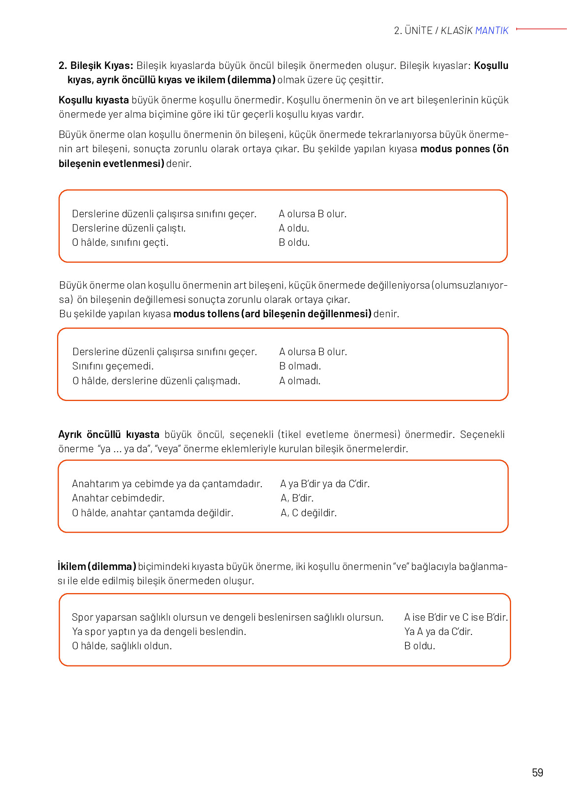 11-12. Sınıf Meb Yayınları Mantık Ders Kitabı Sayfa 59 Cevapları