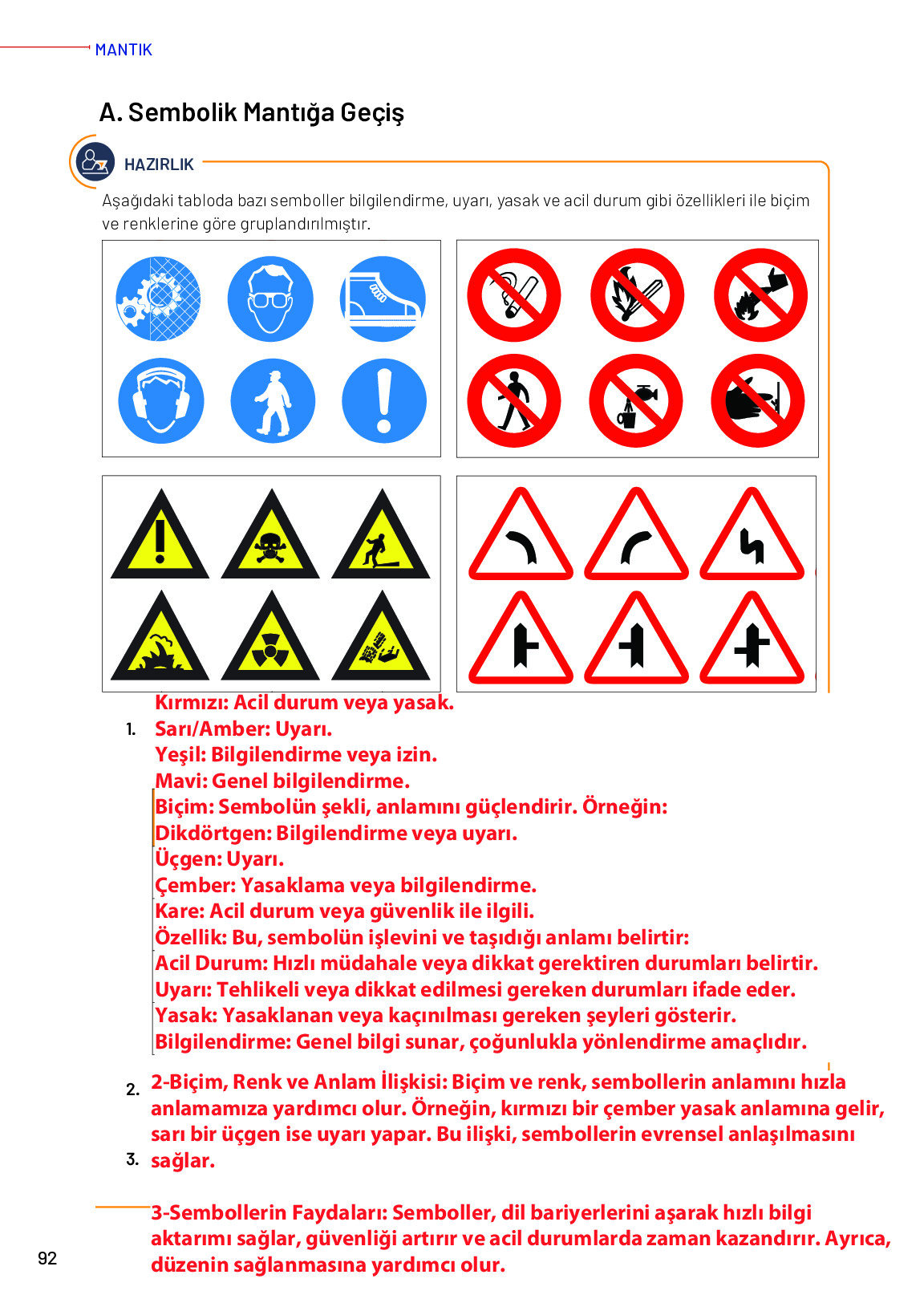 11-12. Sınıf Meb Yayınları Mantık Ders Kitabı Sayfa 92 Cevapları