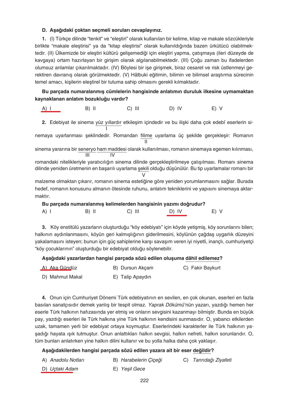 11. Sınıf Gizem Yayınları Türk Dili Ve Edebiyatı Ders Kitabı Sayfa 222 Cevapları 11. Sınıf Gizem Yayınları Türk Dili Ve Edebiyatı Ders Kitabı Sayfa 222 Cevapları