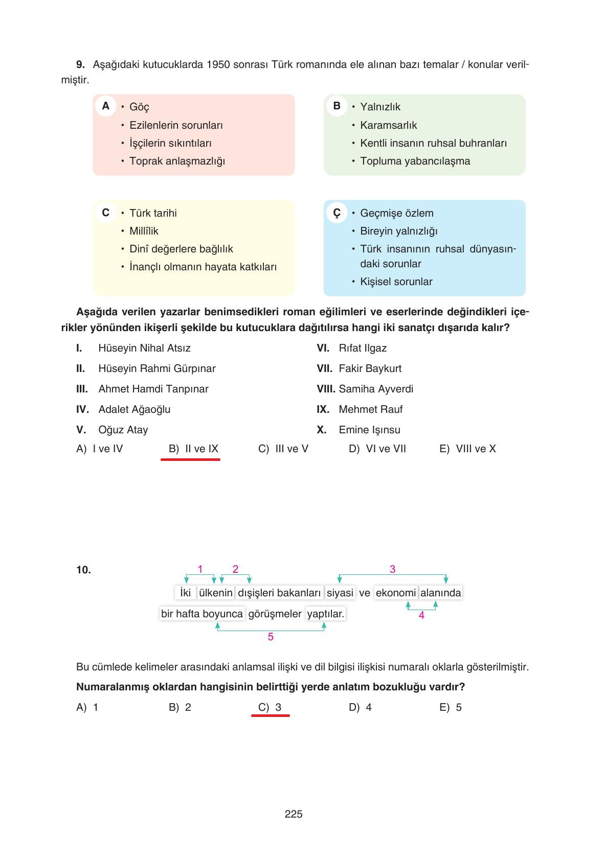 11. Sınıf Gizem Yayınları Türk Dili Ve Edebiyatı Ders Kitabı Sayfa 225 Cevapları 11. Sınıf Gizem Yayınları Türk Dili Ve Edebiyatı Ders Kitabı Sayfa 225 Cevapları