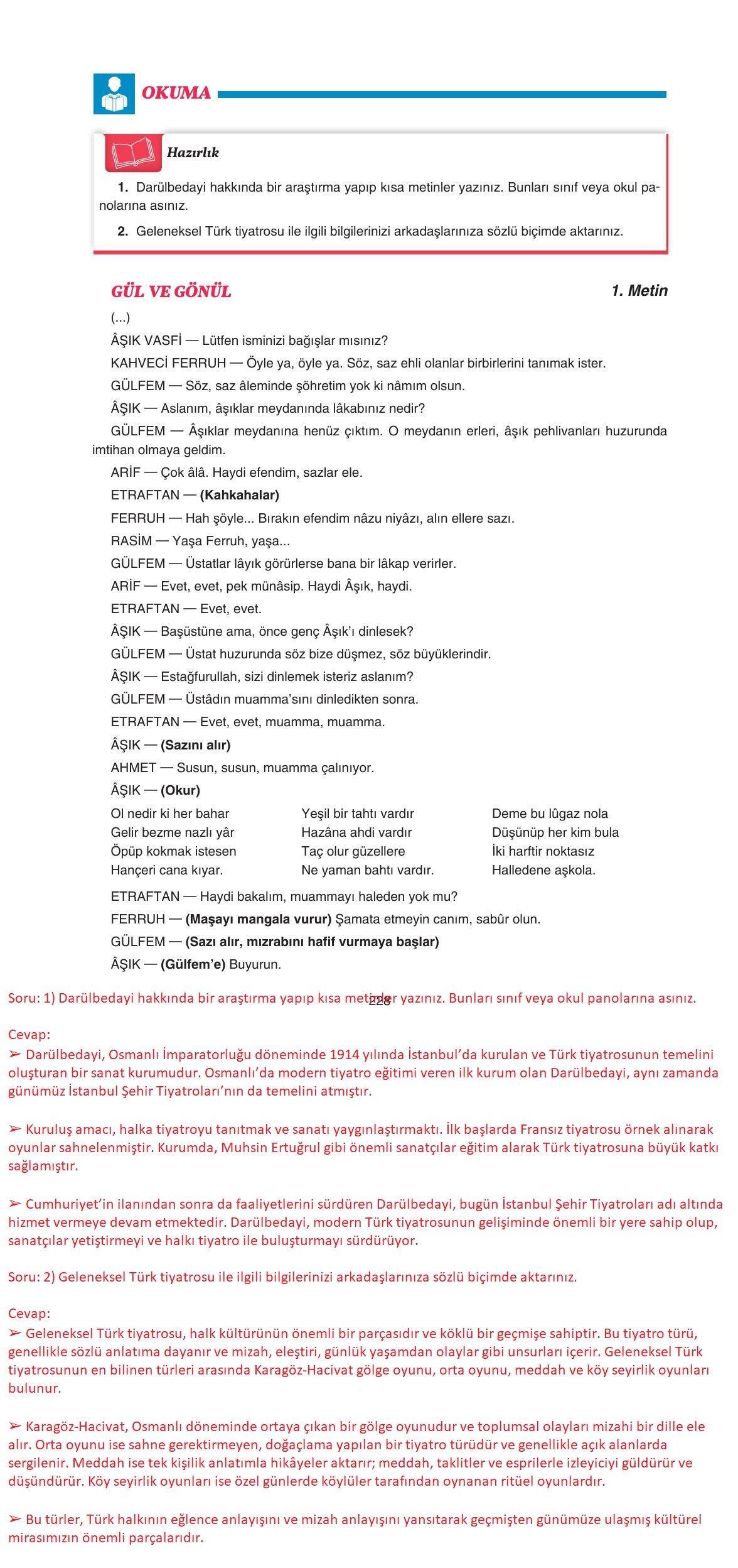 11. Sınıf Gizem Yayınları Türk Dili Ve Edebiyatı Ders Kitabı Sayfa 228 Cevapları 11. Sınıf Gizem Yayınları Türk Dili Ve Edebiyatı Ders Kitabı Sayfa 228 Cevapları
