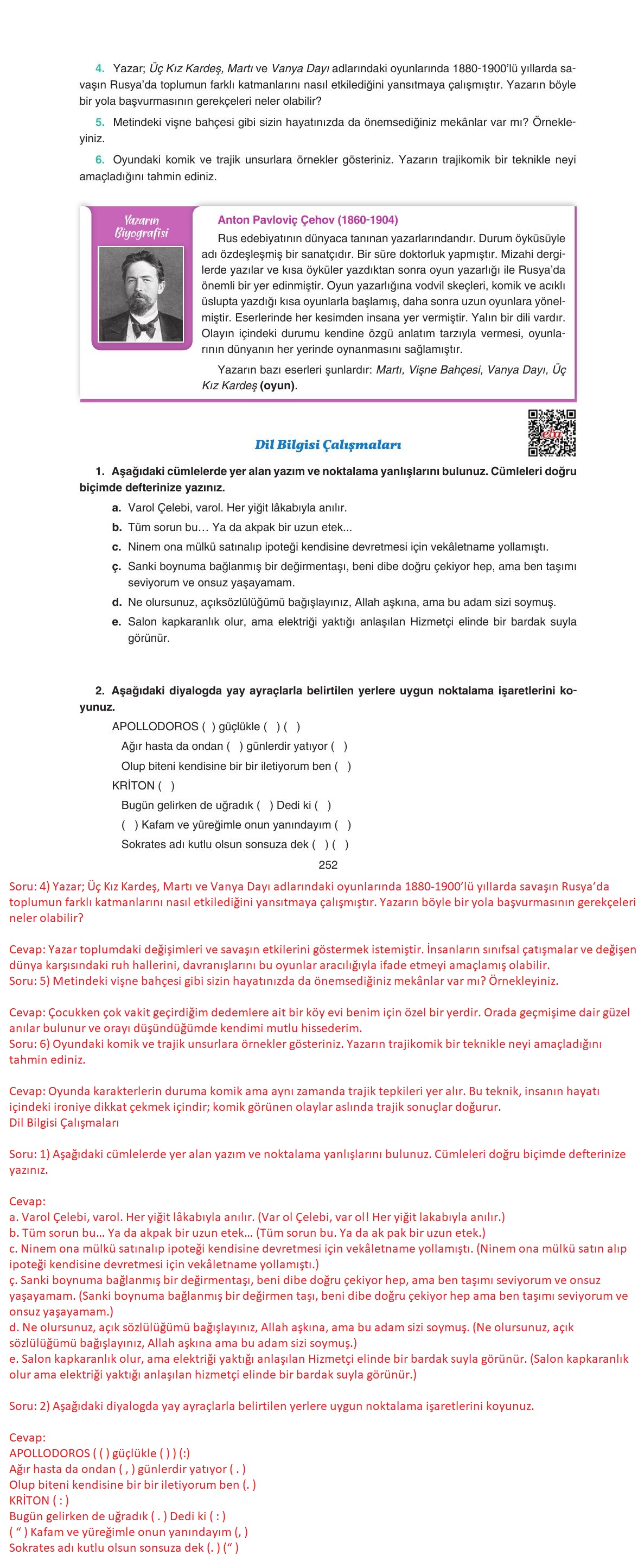 11. Sınıf Gizem Yayınları Türk Dili Ve Edebiyatı Ders Kitabı Sayfa 252 Cevapları 11. Sınıf Gizem Yayınları Türk Dili Ve Edebiyatı Ders Kitabı Sayfa 252 Cevapları