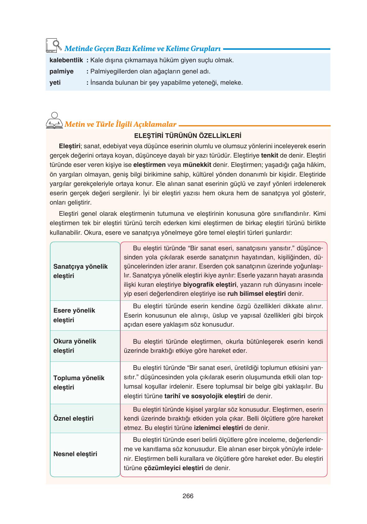 11. Sınıf Gizem Yayınları Türk Dili Ve Edebiyatı Ders Kitabı Sayfa 266 Cevapları 11. Sınıf Gizem Yayınları Türk Dili Ve Edebiyatı Ders Kitabı Sayfa 266 Cevapları