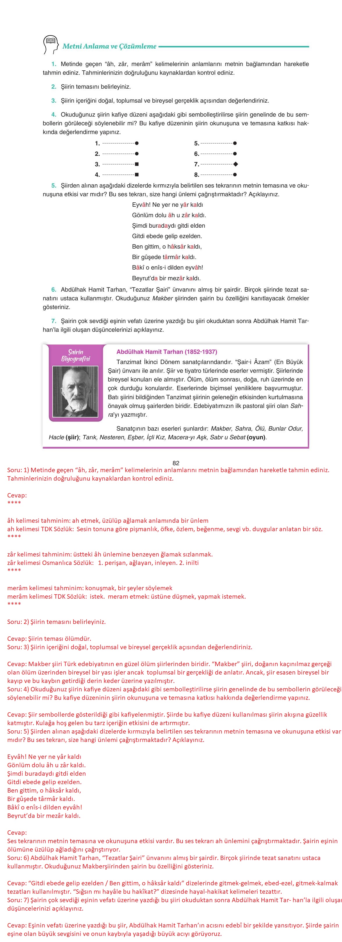 11. Sınıf Gizem Yayınları Türk Dili Ve Edebiyatı Ders Kitabı Sayfa 82 Cevapları 11. Sınıf Gizem Yayınları Türk Dili Ve Edebiyatı Ders Kitabı Sayfa 82 Cevapları