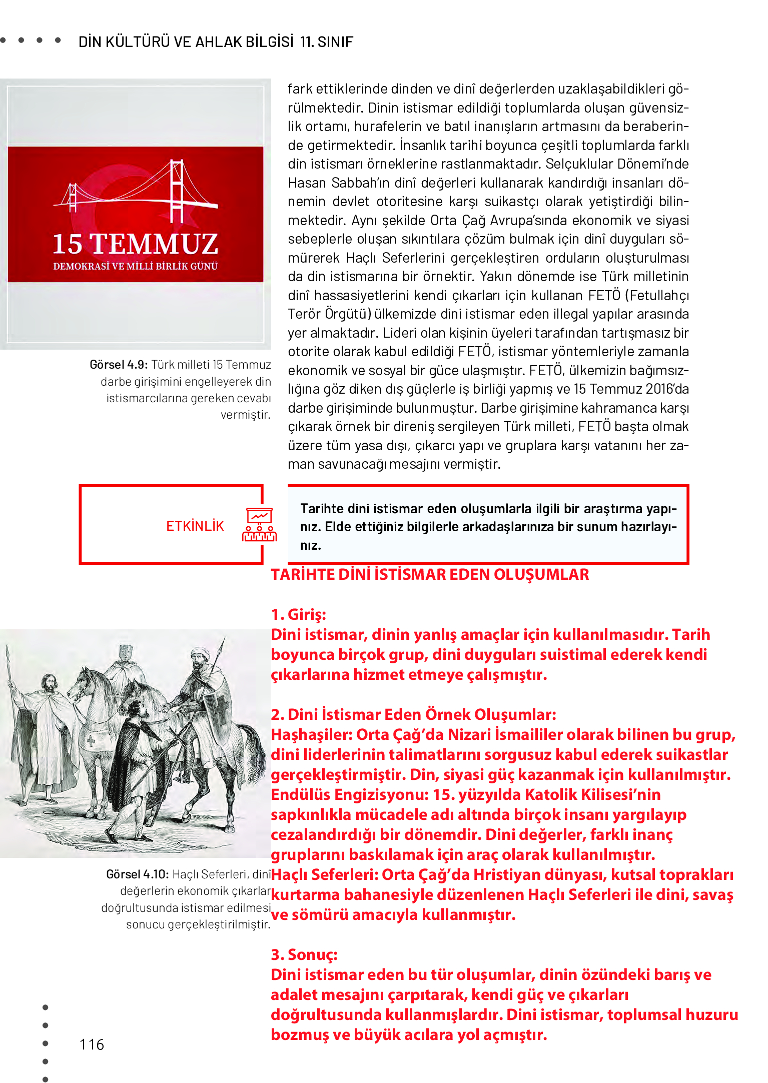 11. Sınıf Meb Yayınları Din Kültürü Ve Ahlak Bilgisi Ders Kitabı Sayfa 116 Cevapları