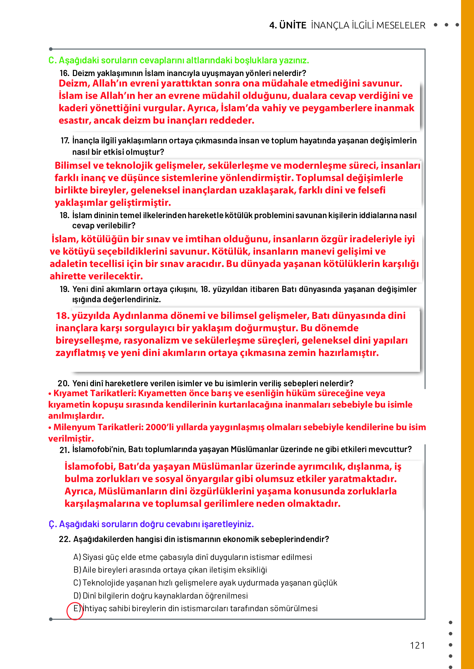 11. Sınıf Meb Yayınları Din Kültürü Ve Ahlak Bilgisi Ders Kitabı Sayfa 121 Cevapları 11. Sınıf Meb Yayınları Din Kültürü Ve Ahlak Bilgisi Ders Kitabı Sayfa 121 Cevapları