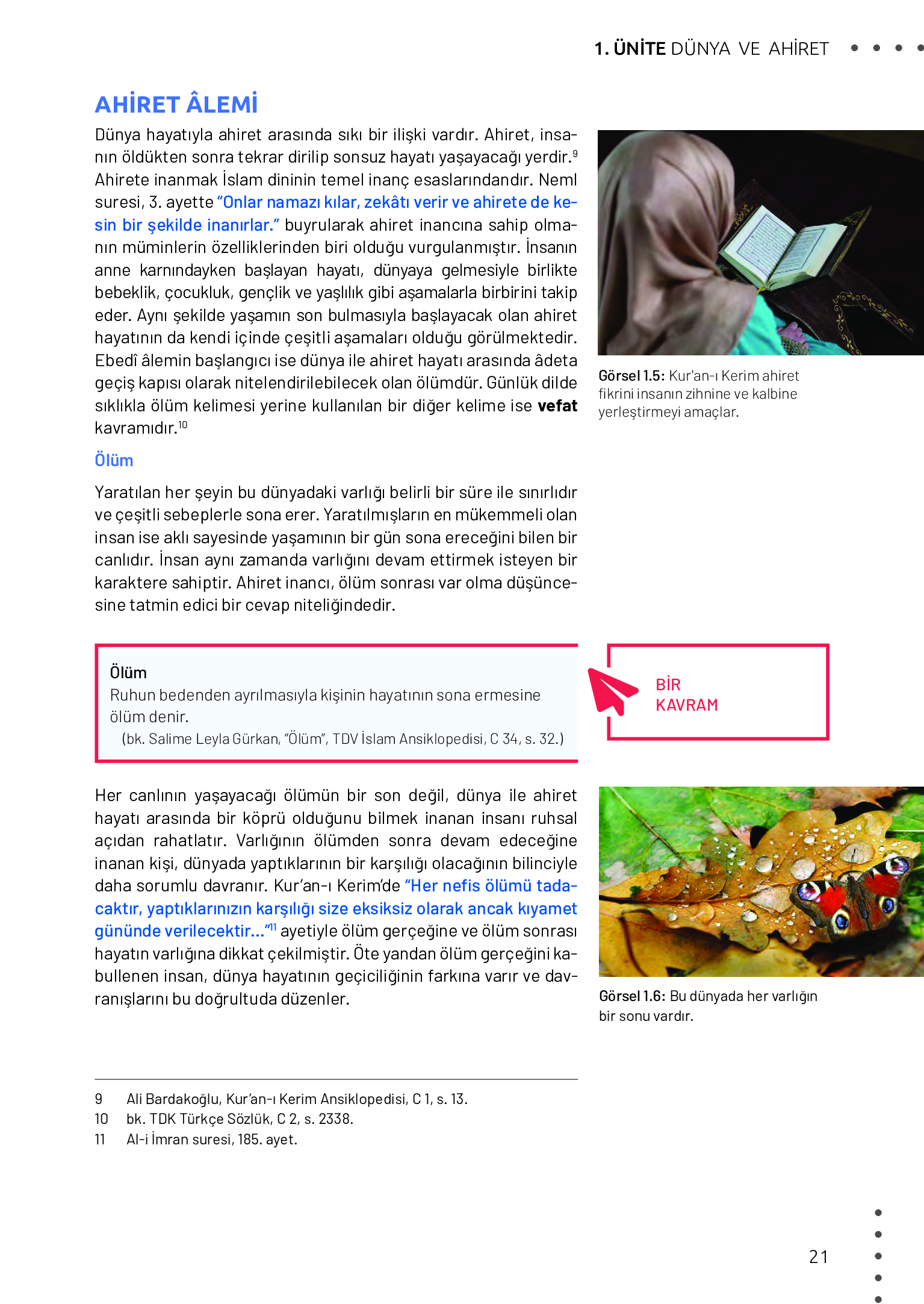 11. Sınıf Meb Yayınları Din Kültürü Ve Ahlak Bilgisi Ders Kitabı Sayfa 21 Cevapları