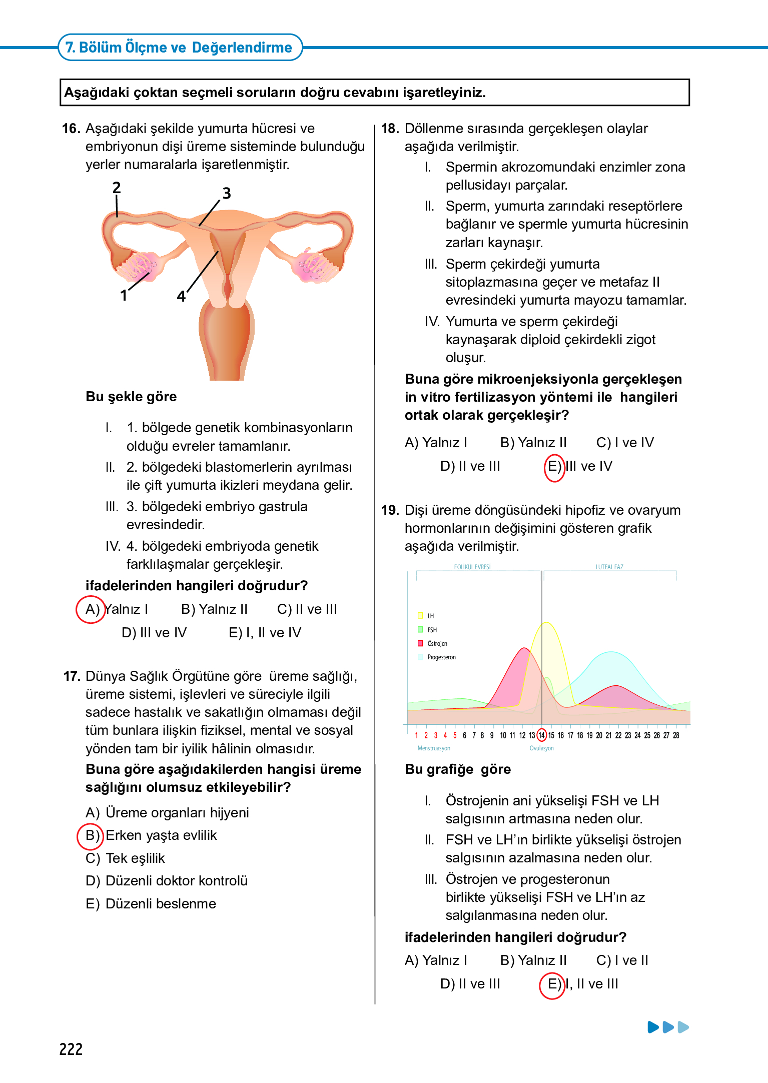 11. Sınıf Meb Yayınları Fen Lisesi Biyoloji Ders Kitabı Sayfa 222 Cevapları