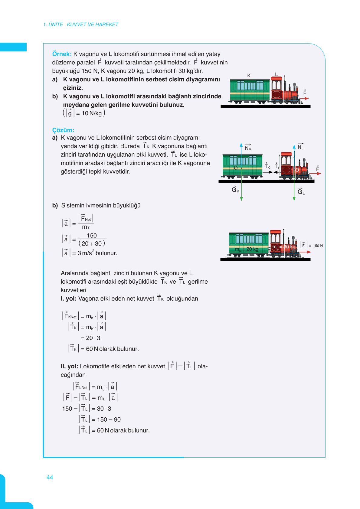 11. Sınıf Meb Yayınları Fen Lisesi Fizik Ders Kitabı Sayfa 44 Cevapları