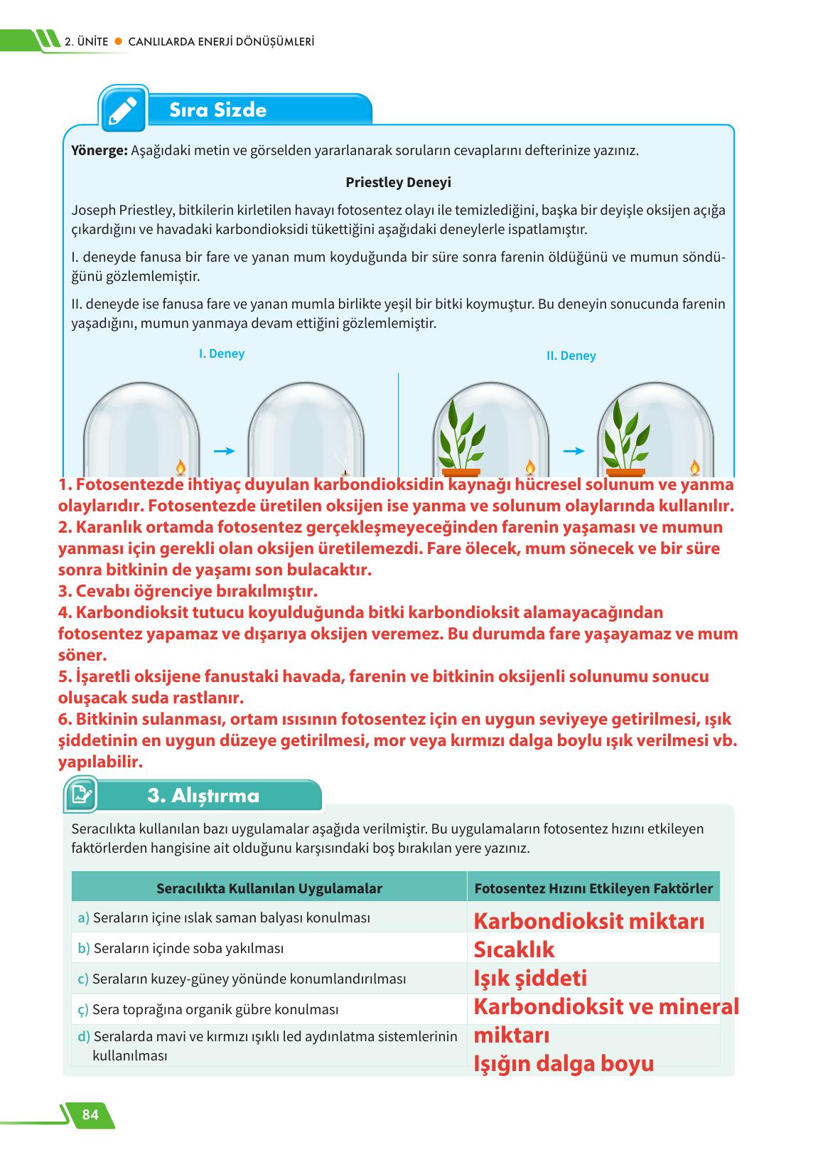 12. Sınıf Meb Yayınları Fen Lisesi Biyoloji Ders Kitabı Sayfa 84 Cevapları 12. Sınıf Meb Yayınları Fen Lisesi Biyoloji Ders Kitabı Sayfa 84 Cevapları