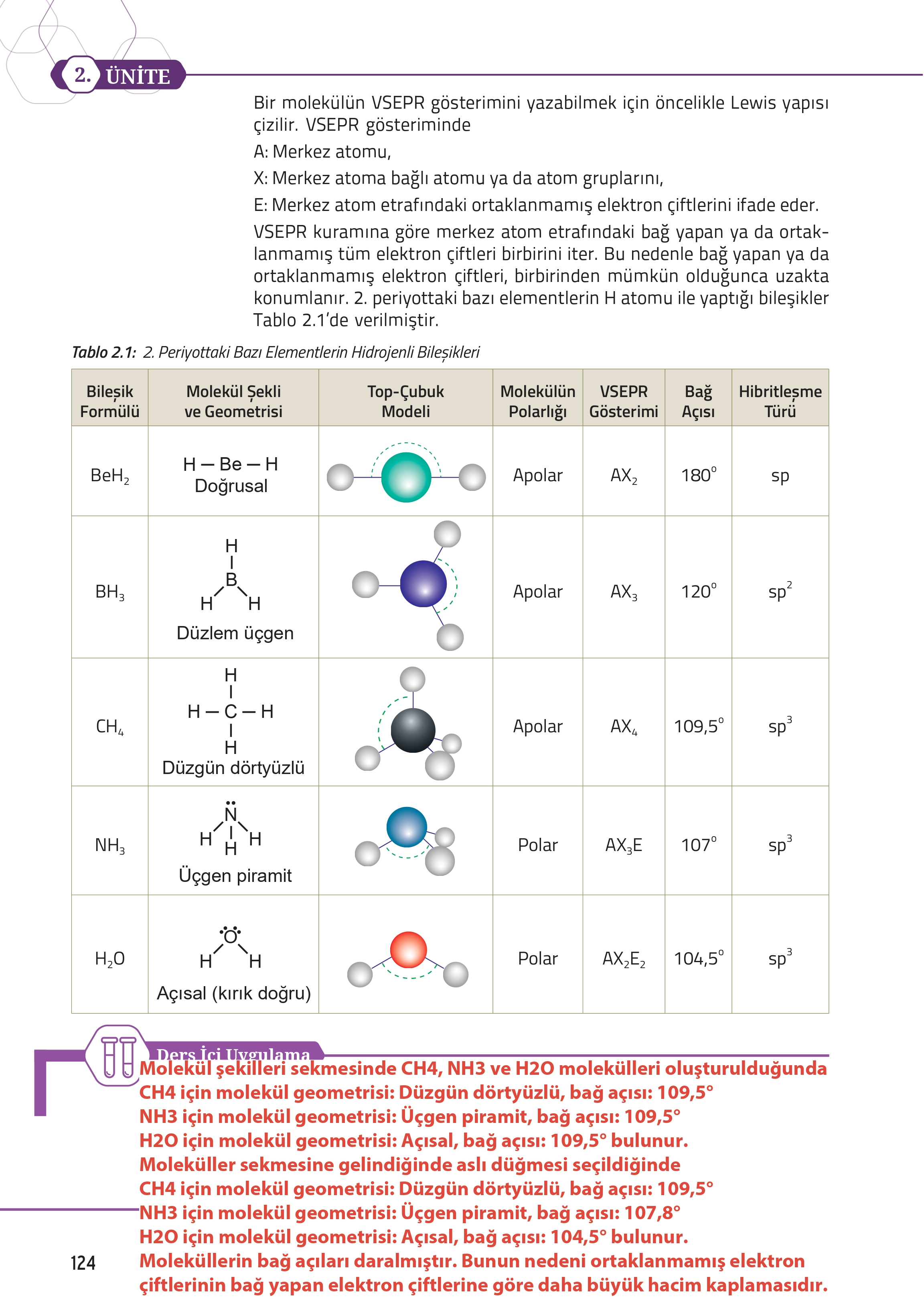 12. Sınıf Meb Yayınları Fen Lisesi Kimya Ders Kitabı Sayfa 124 Cevapları