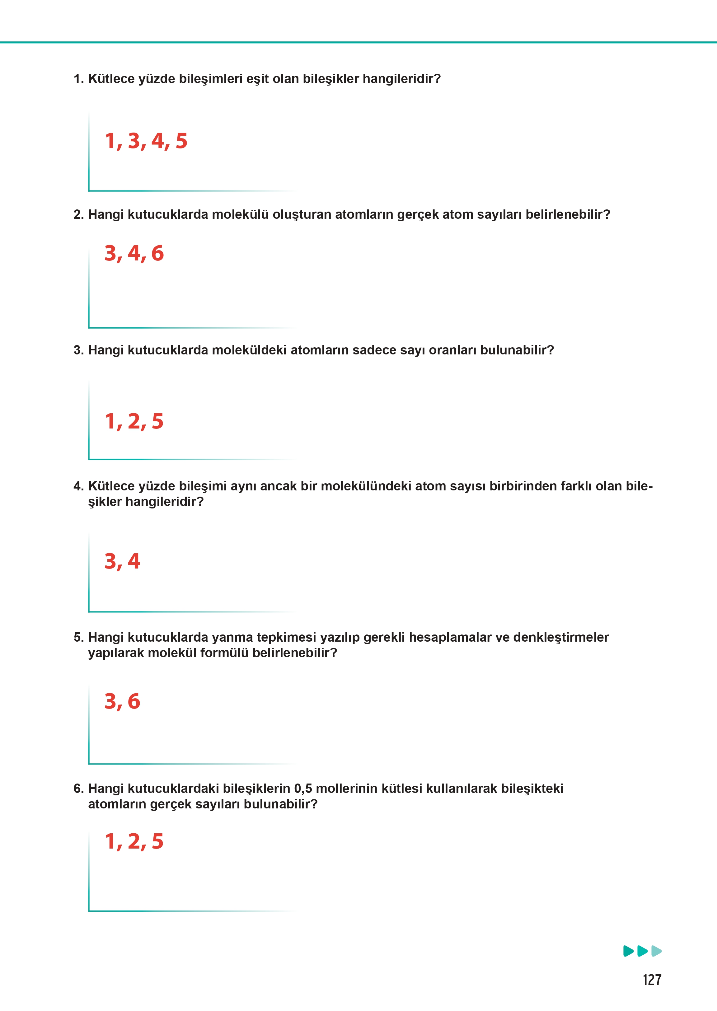 12. Sınıf Meb Yayınları Fen Lisesi Kimya Ders Kitabı Sayfa 127 Cevapları 12. Sınıf Meb Yayınları Fen Lisesi Kimya Ders Kitabı Sayfa 127 Cevapları