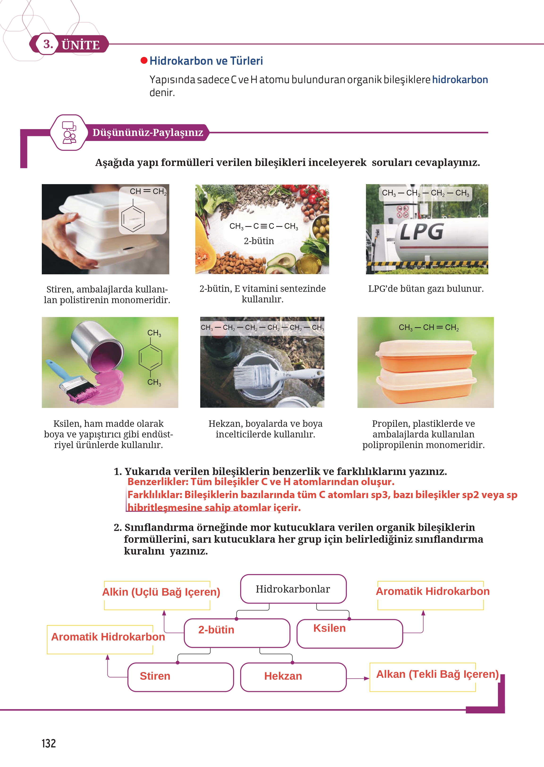 12. Sınıf Meb Yayınları Fen Lisesi Kimya Ders Kitabı Sayfa 132 Cevapları