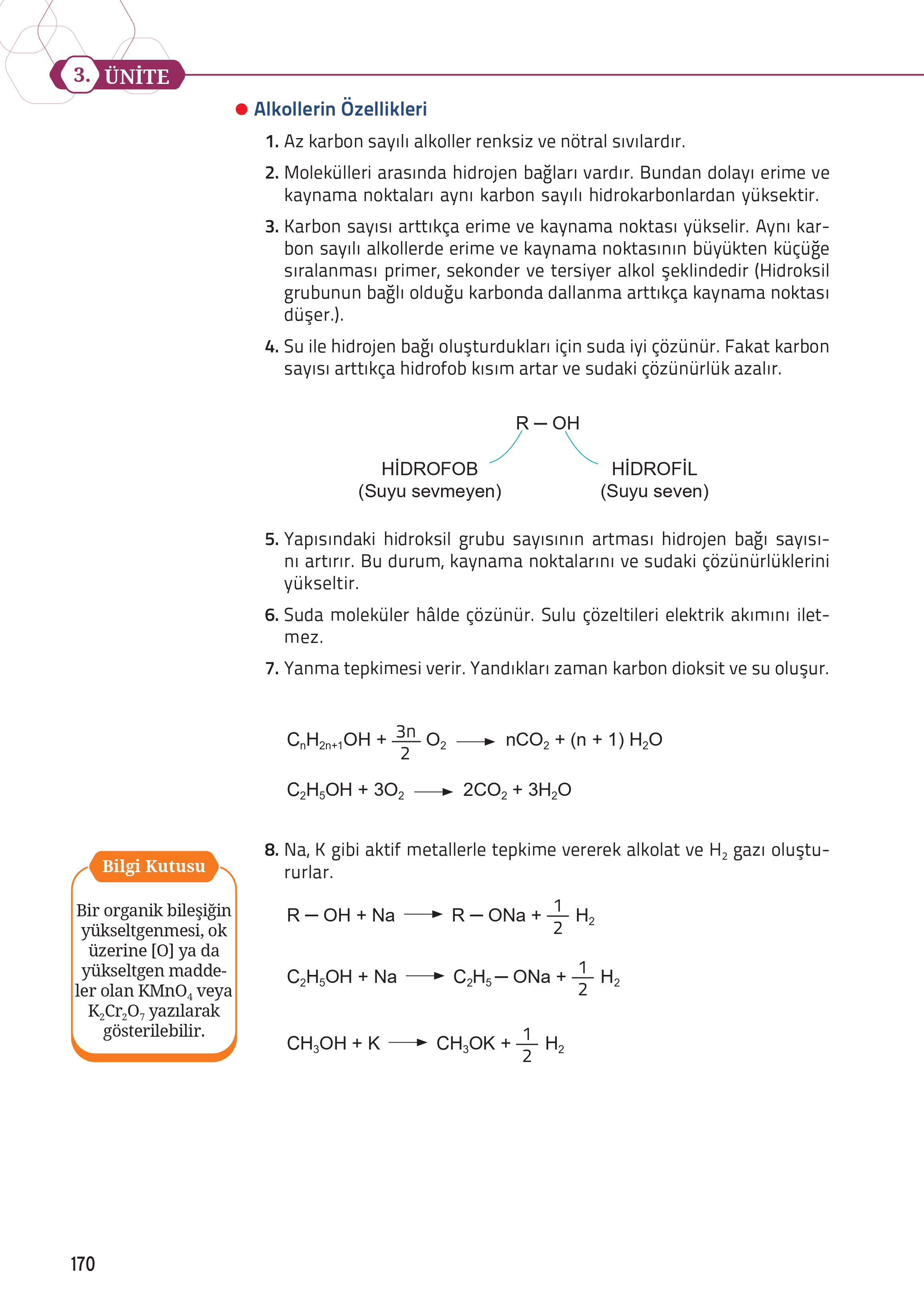 12. Sınıf Meb Yayınları Fen Lisesi Kimya Ders Kitabı Sayfa 170 Cevapları