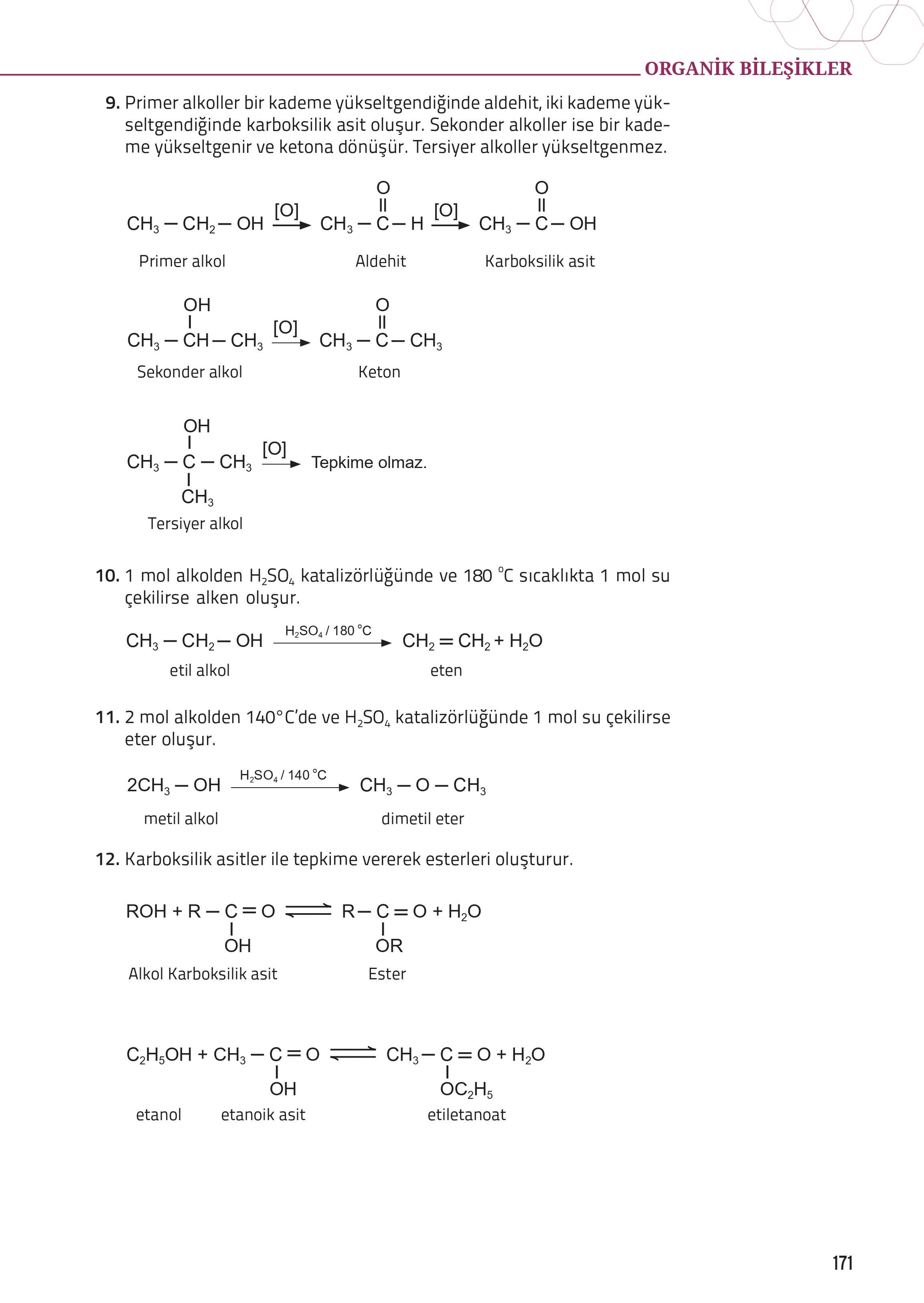 12. Sınıf Meb Yayınları Fen Lisesi Kimya Ders Kitabı Sayfa 171 Cevapları 12. Sınıf Meb Yayınları Fen Lisesi Kimya Ders Kitabı Sayfa 171 Cevapları