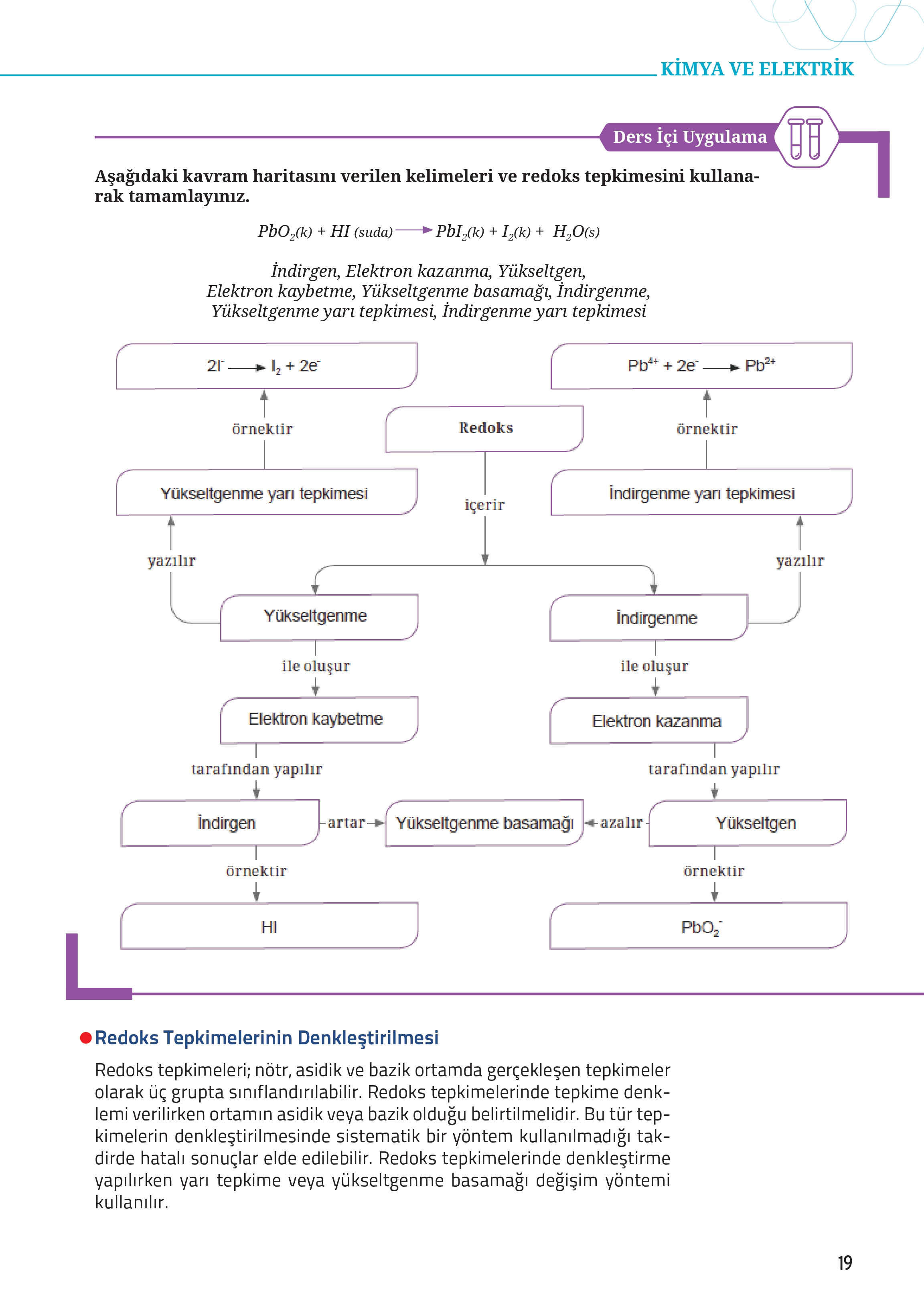 12. Sınıf Meb Yayınları Fen Lisesi Kimya Ders Kitabı Sayfa 19 Cevapları