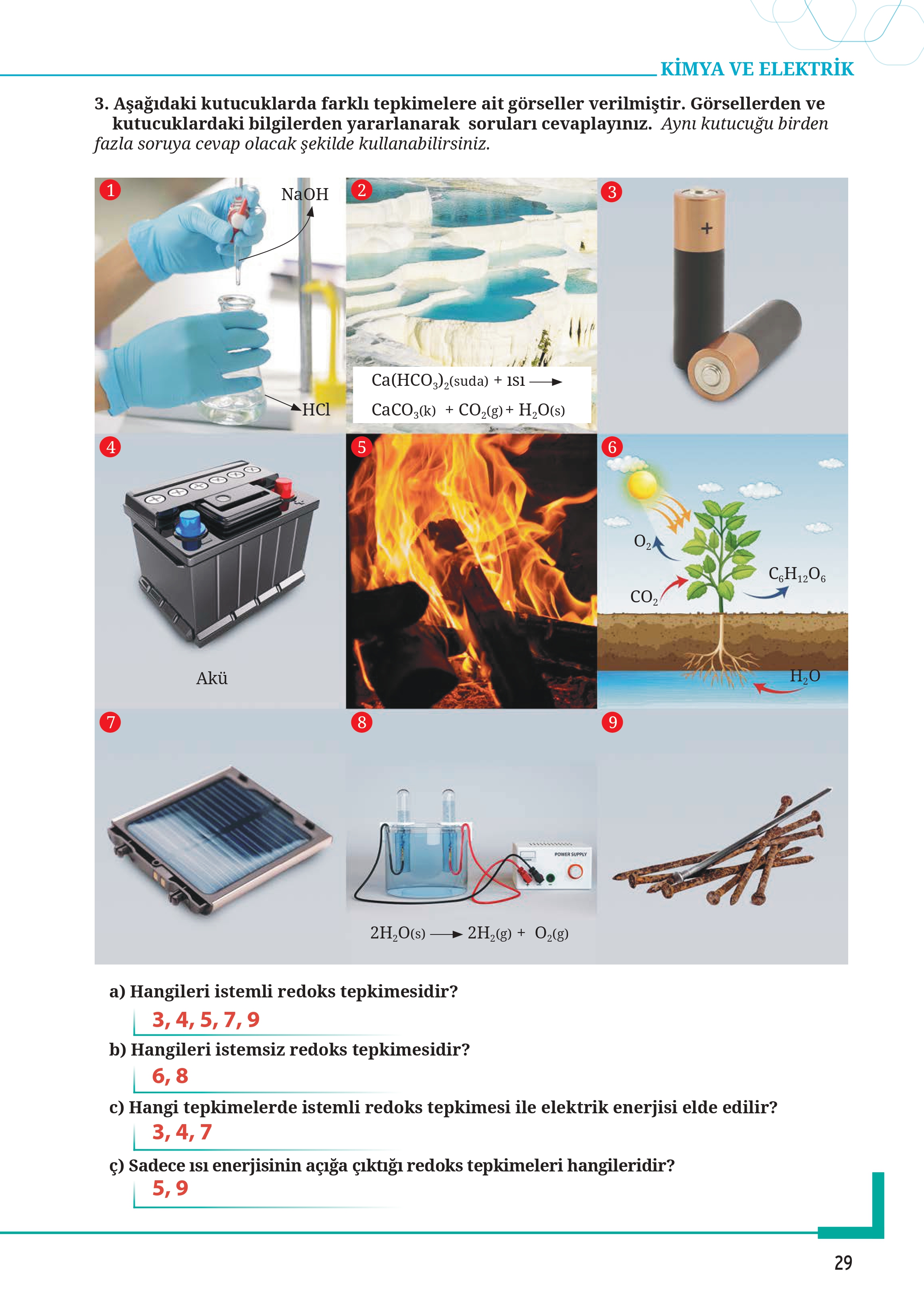 12. Sınıf Meb Yayınları Fen Lisesi Kimya Ders Kitabı Sayfa 29 Cevapları