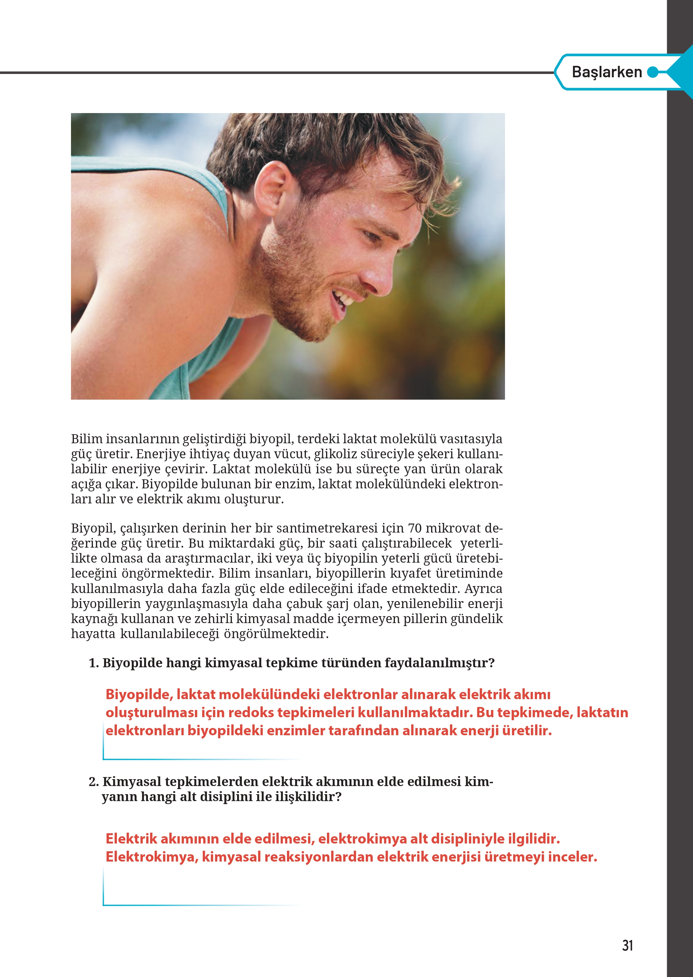 12. Sınıf Meb Yayınları Fen Lisesi Kimya Ders Kitabı Sayfa 31 Cevapları