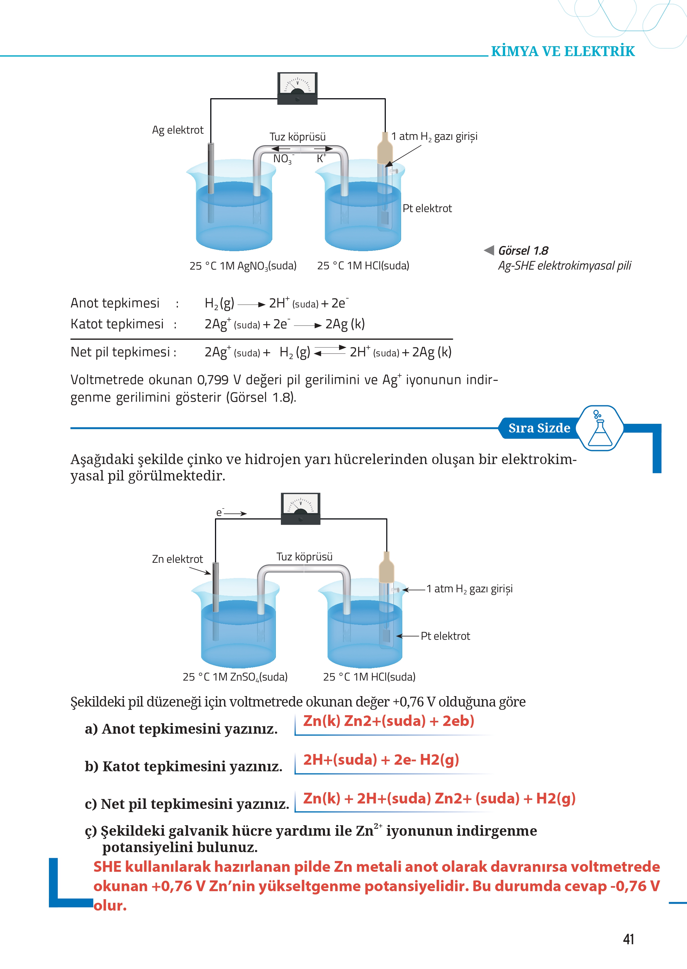 12. Sınıf Meb Yayınları Fen Lisesi Kimya Ders Kitabı Sayfa 41 Cevapları