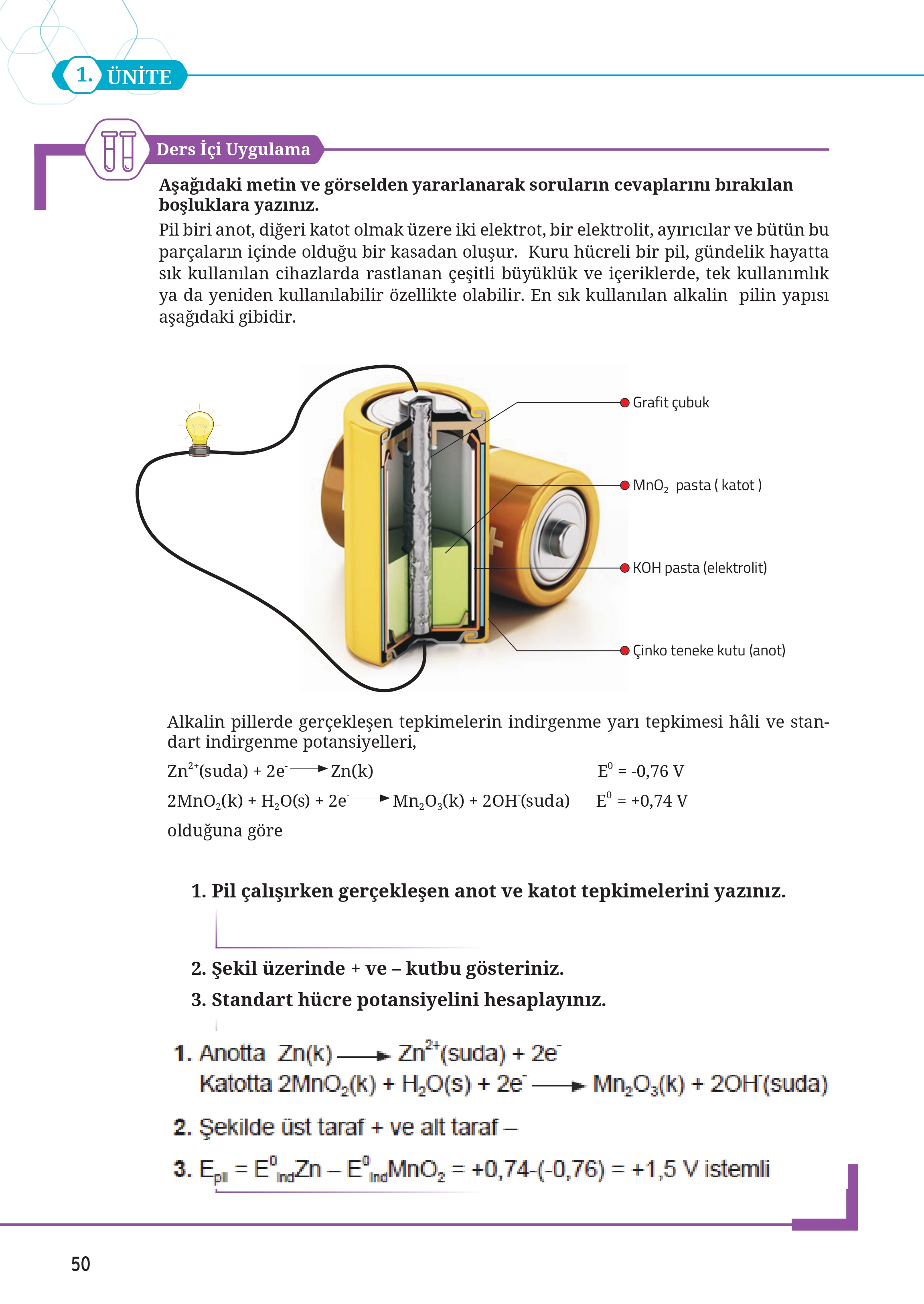 12. Sınıf Meb Yayınları Fen Lisesi Kimya Ders Kitabı Sayfa 50 Cevapları 12. Sınıf Meb Yayınları Fen Lisesi Kimya Ders Kitabı Sayfa 50 Cevapları