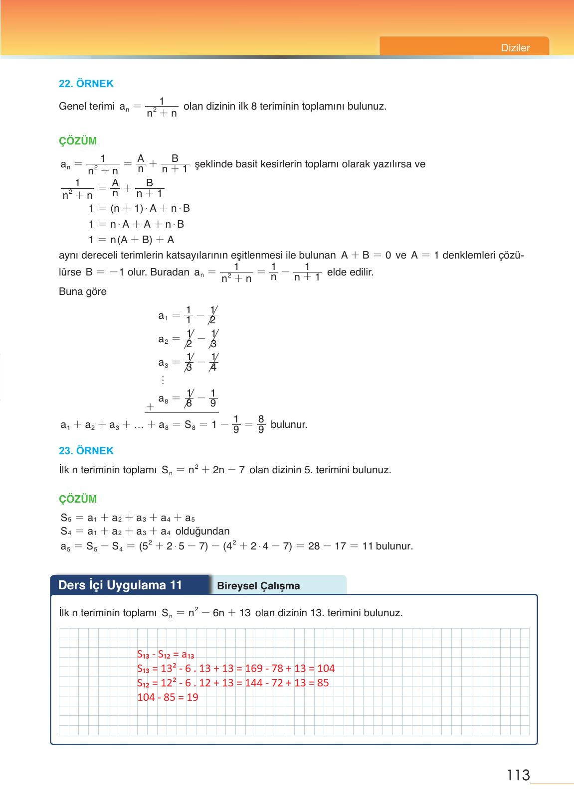 12. Sınıf Meb Yayınları Matematik Ders Kitabı Sayfa 113 Cevapları
