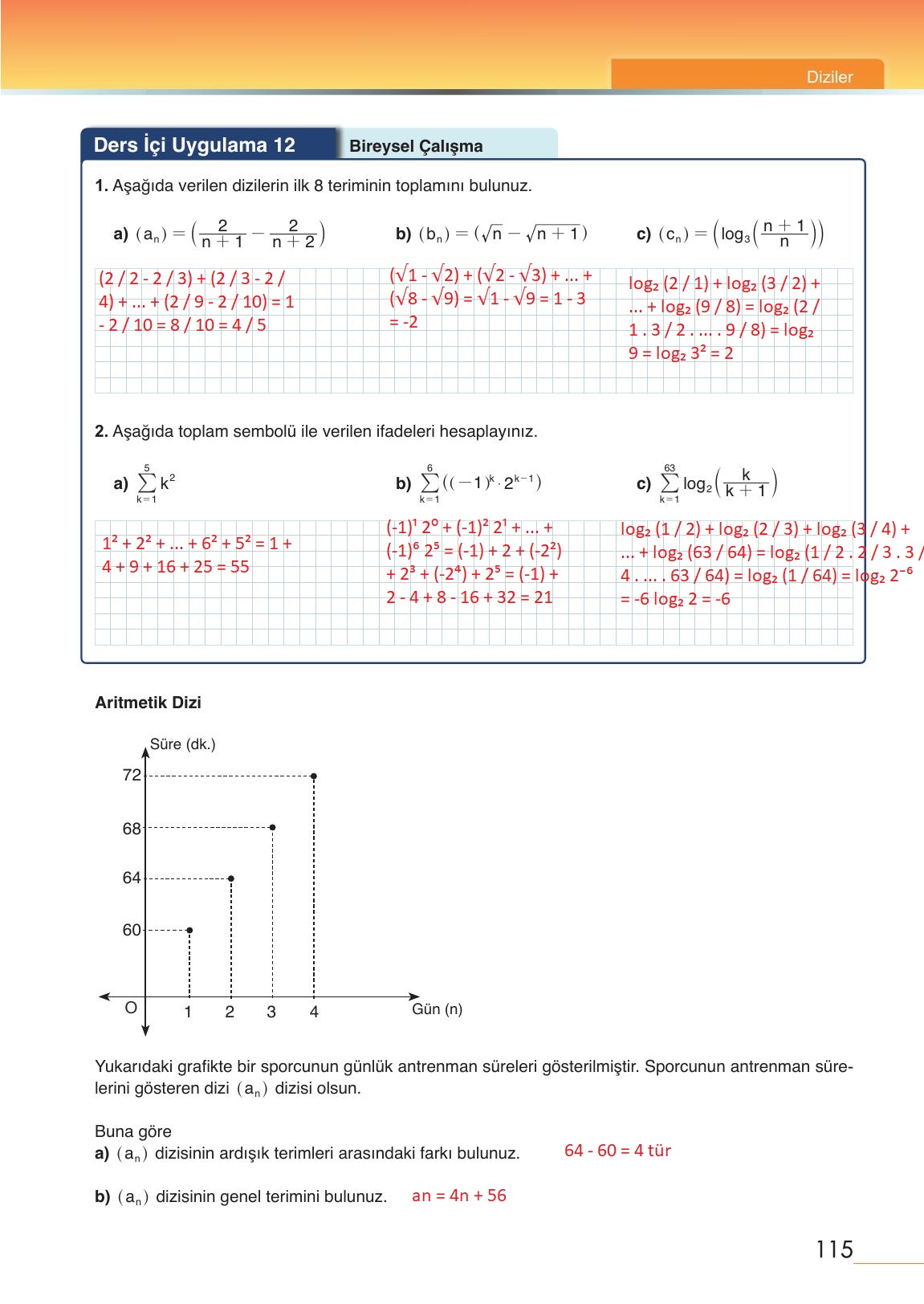 12. Sınıf Meb Yayınları Matematik Ders Kitabı Sayfa 115 Cevapları