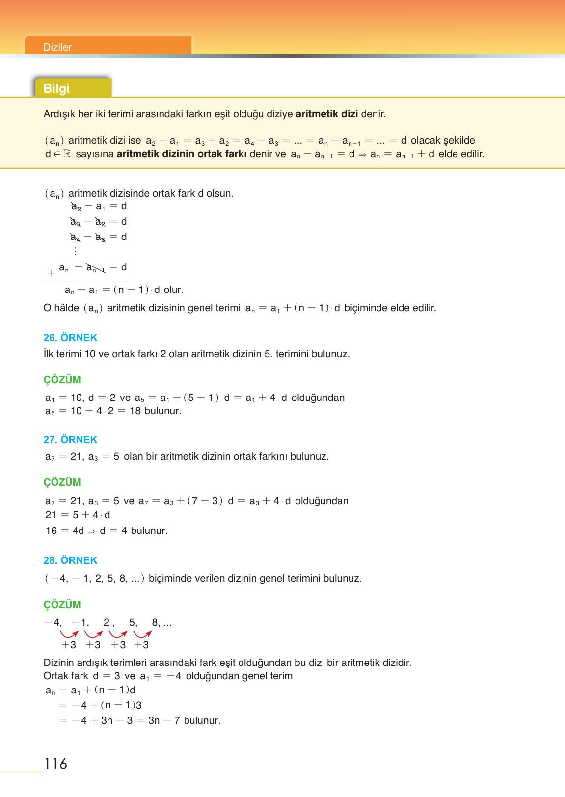 12. Sınıf Meb Yayınları Matematik Ders Kitabı Sayfa 116 Cevapları