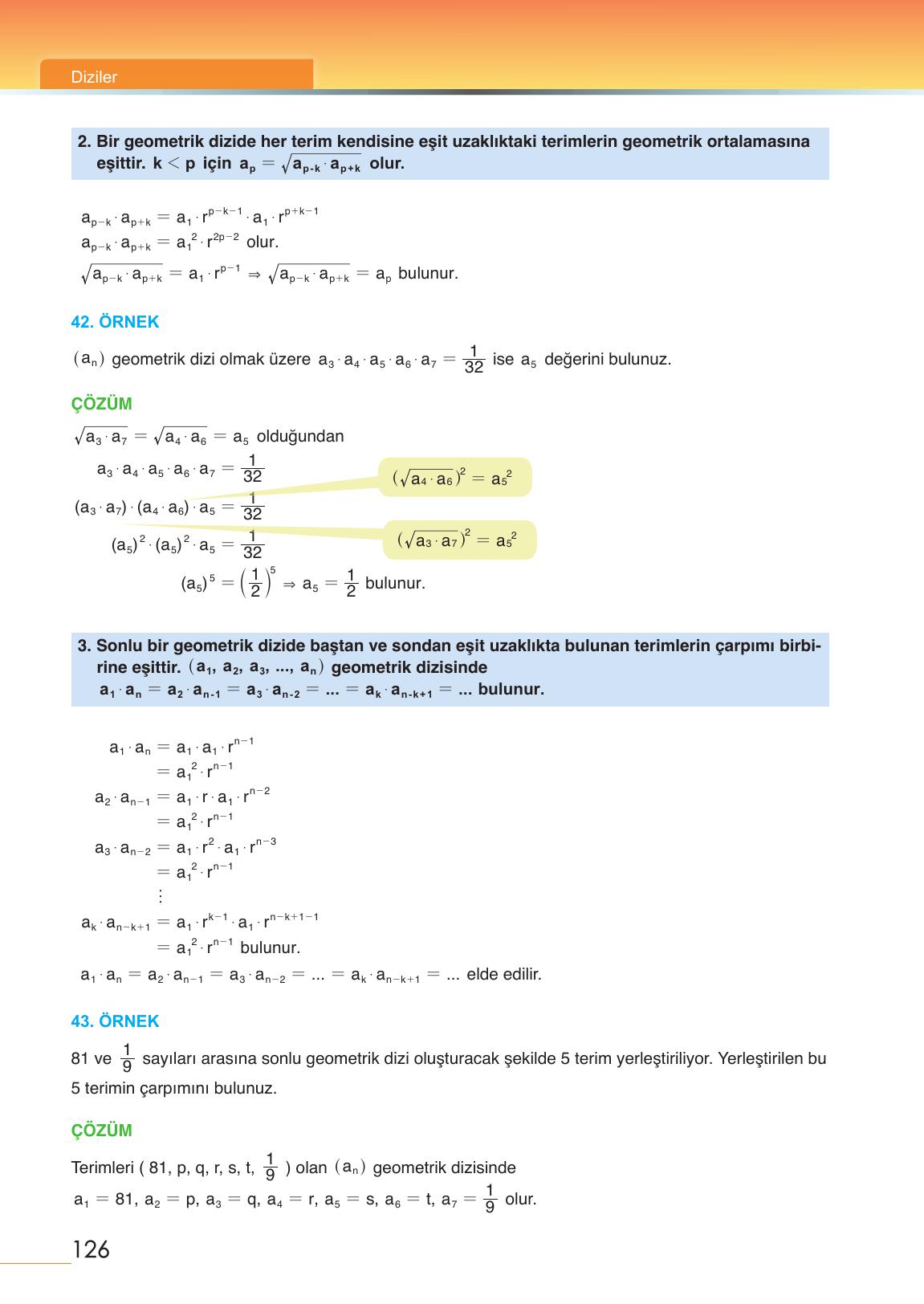 12. Sınıf Meb Yayınları Matematik Ders Kitabı Sayfa 126 Cevapları