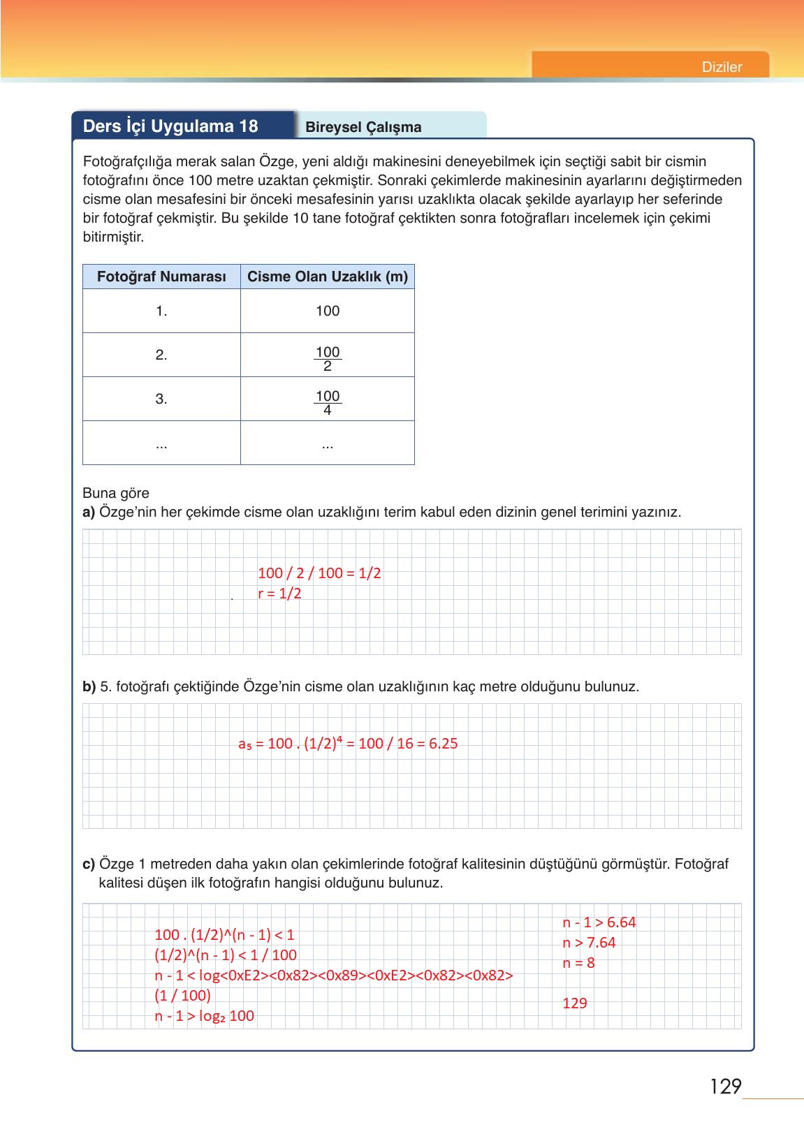 12. Sınıf Meb Yayınları Matematik Ders Kitabı Sayfa 129 Cevapları 12. Sınıf Meb Yayınları Matematik Ders Kitabı Sayfa 129 Cevapları