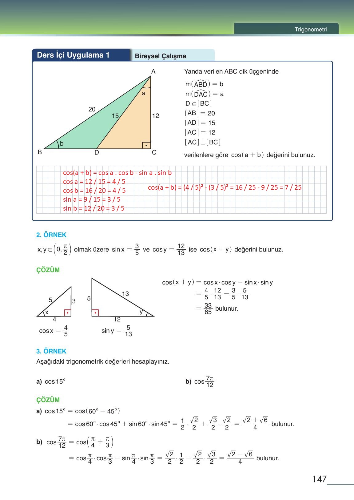 12. Sınıf Meb Yayınları Matematik Ders Kitabı Sayfa 147 Cevapları 12. Sınıf Meb Yayınları Matematik Ders Kitabı Sayfa 147 Cevapları