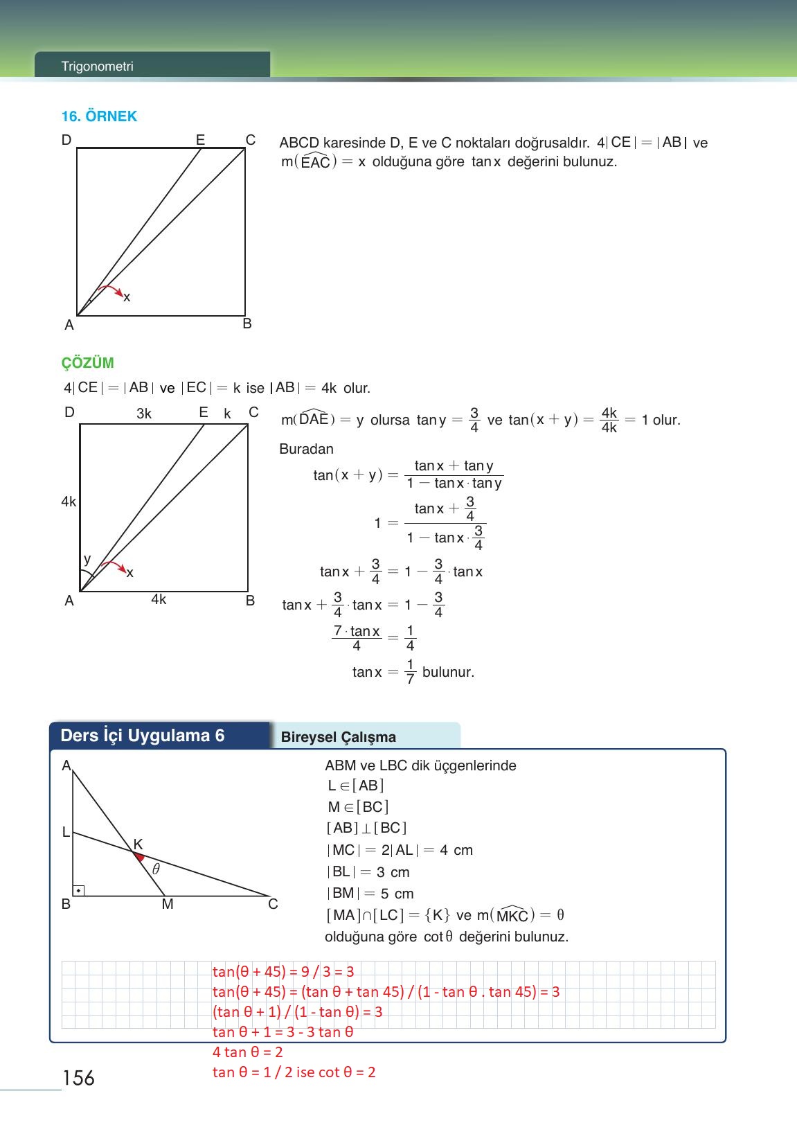 12. Sınıf Meb Yayınları Matematik Ders Kitabı Sayfa 156 Cevapları
