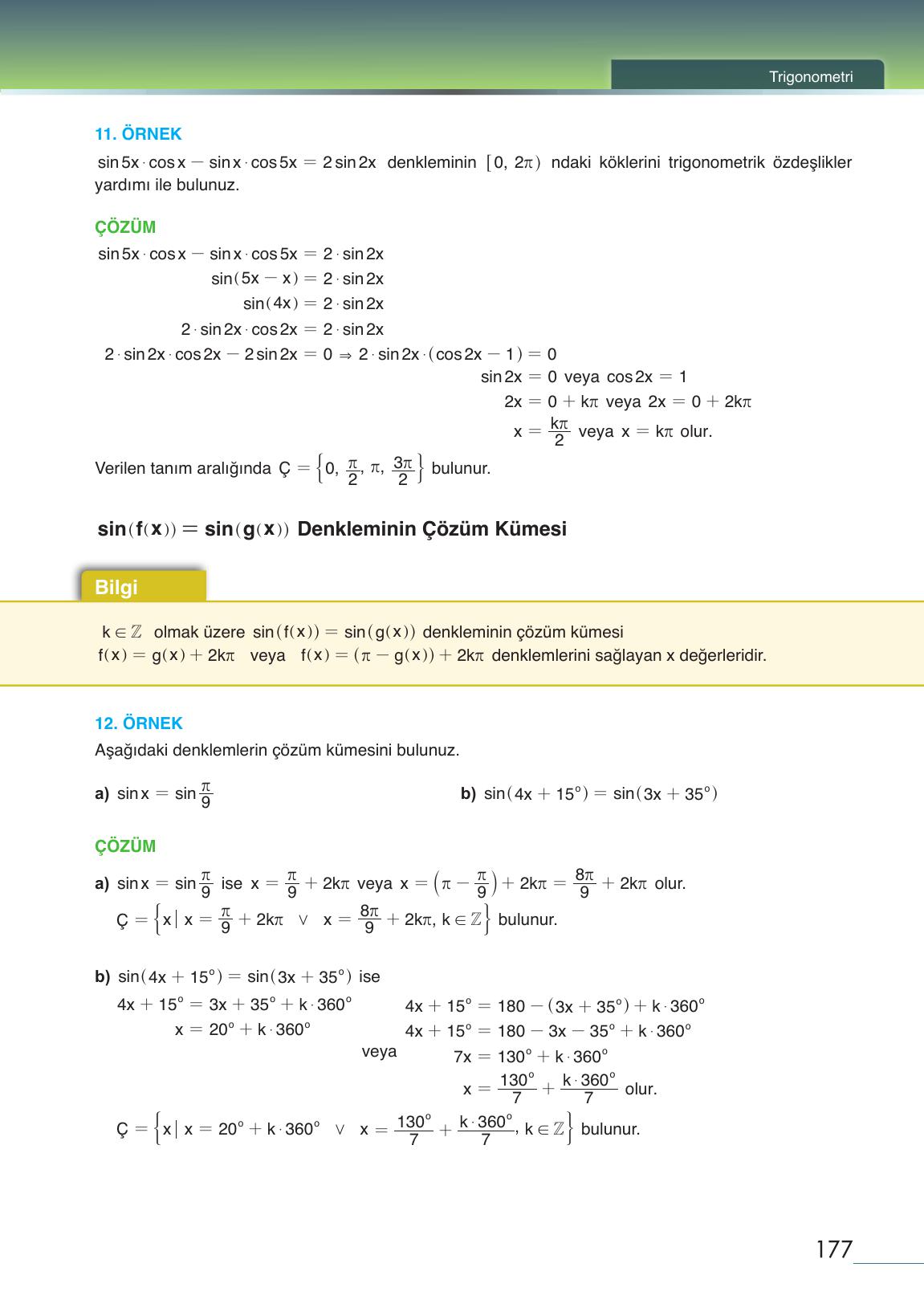 12. Sınıf Meb Yayınları Matematik Ders Kitabı Sayfa 177 Cevapları