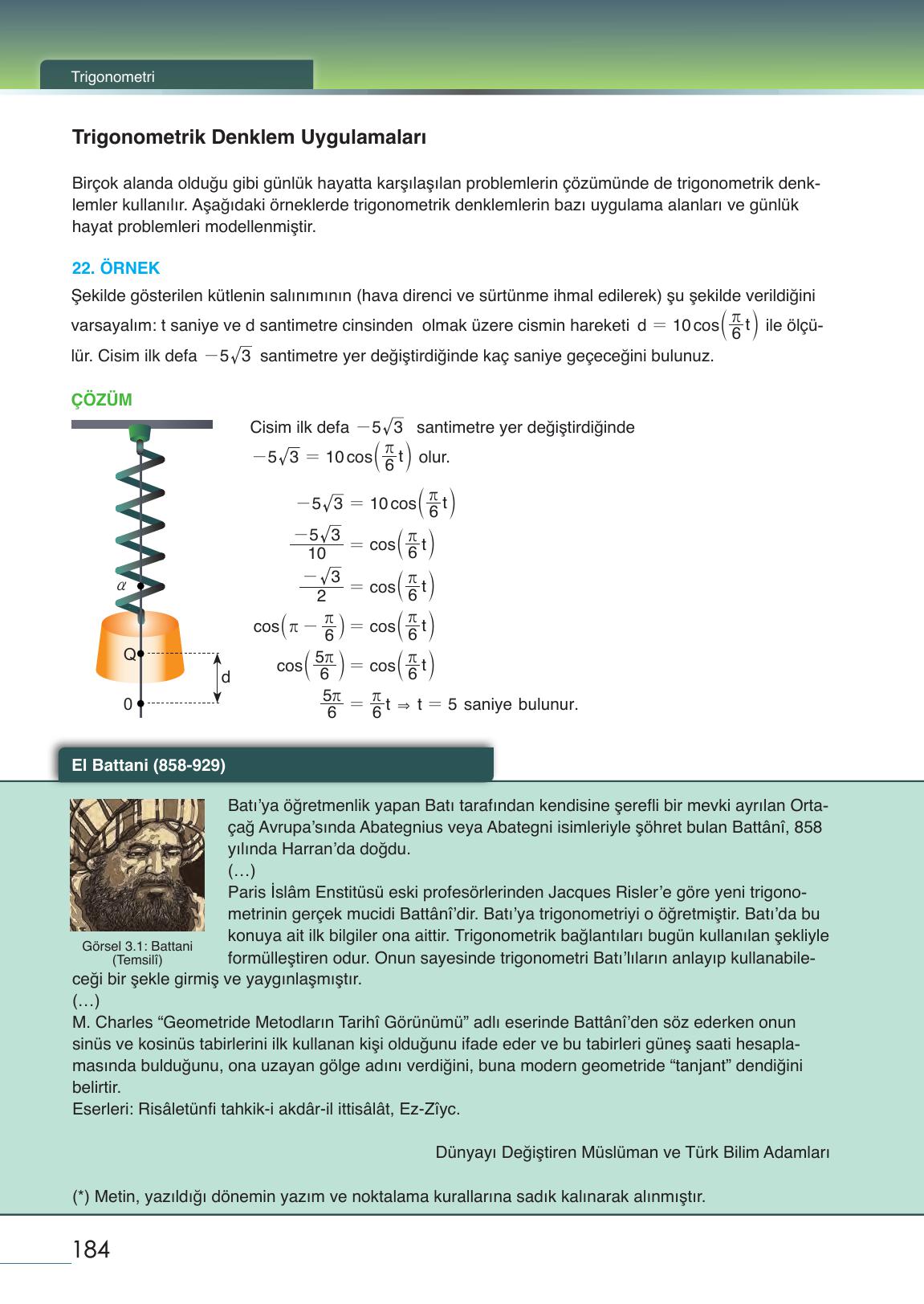 12. Sınıf Meb Yayınları Matematik Ders Kitabı Sayfa 184 Cevapları