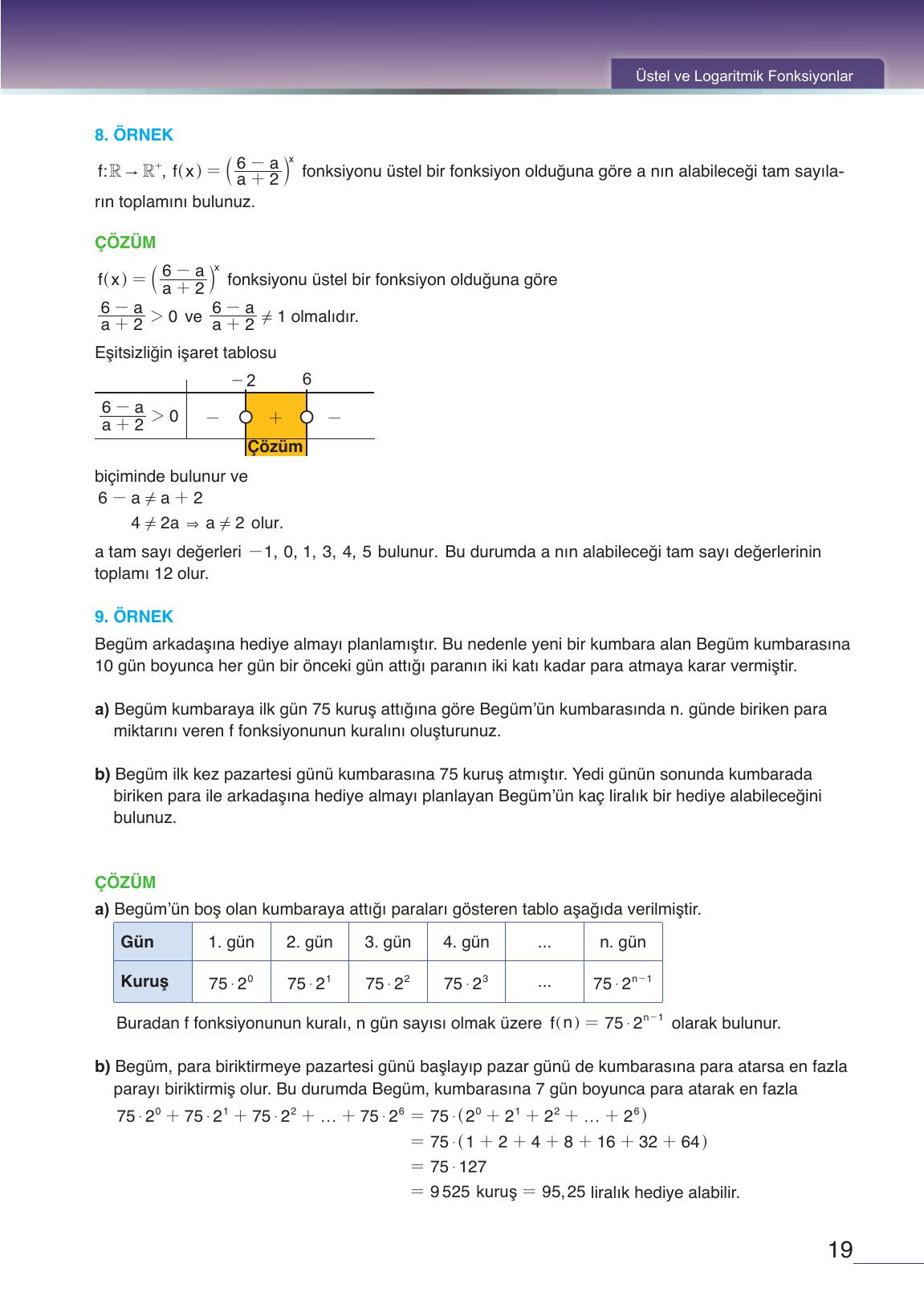 12. Sınıf Meb Yayınları Matematik Ders Kitabı Sayfa 19 Cevapları