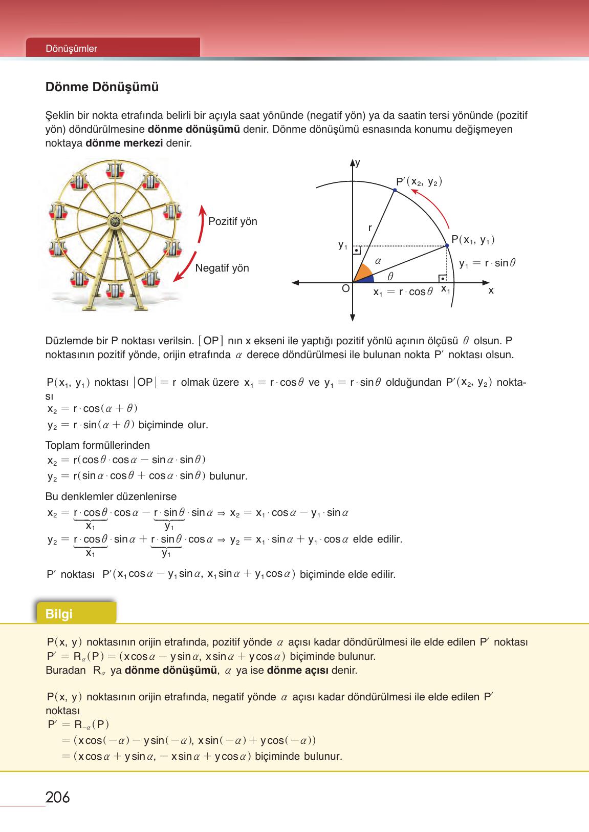 12. Sınıf Meb Yayınları Matematik Ders Kitabı Sayfa 206 Cevapları