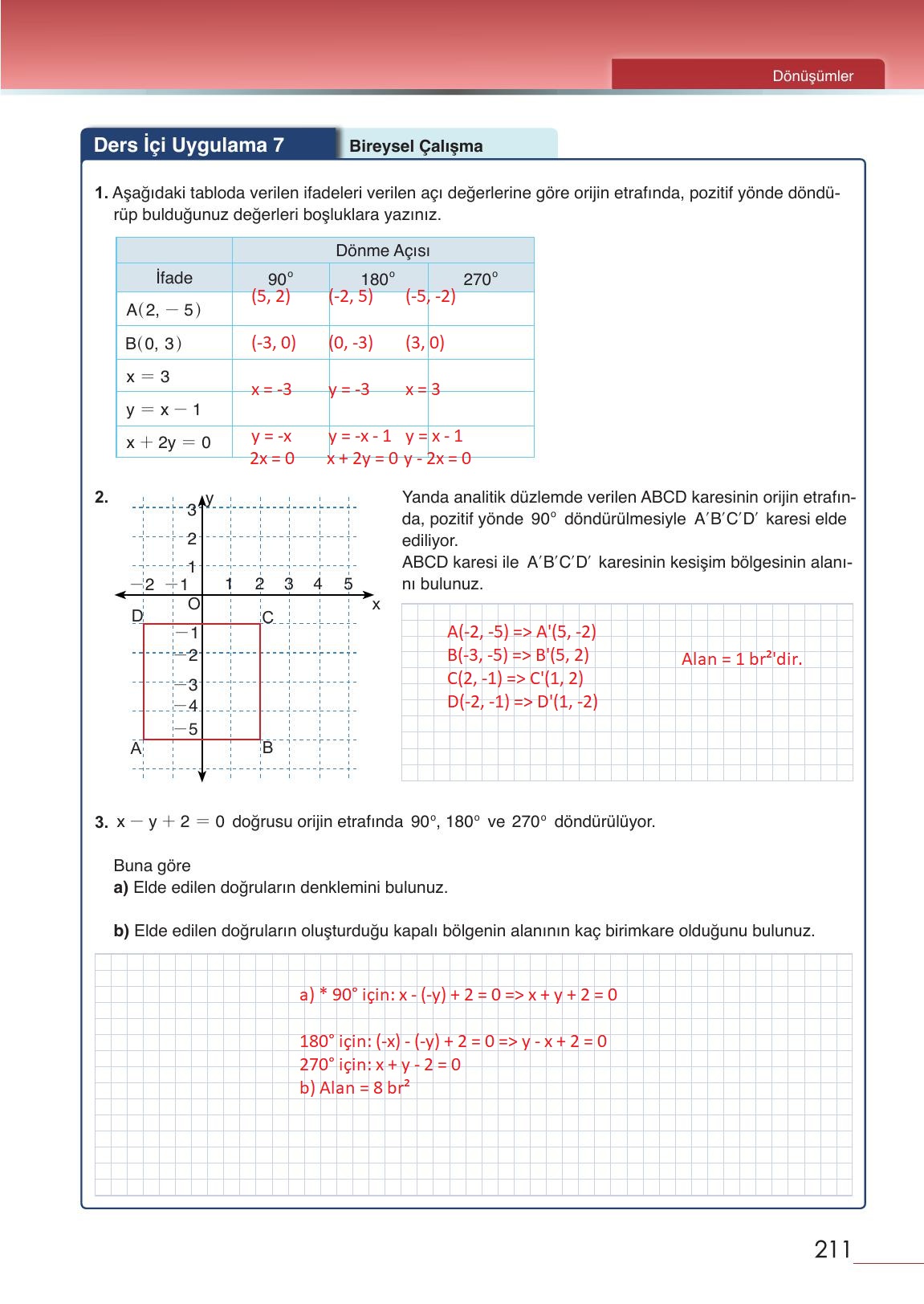 12. Sınıf Meb Yayınları Matematik Ders Kitabı Sayfa 211 Cevapları