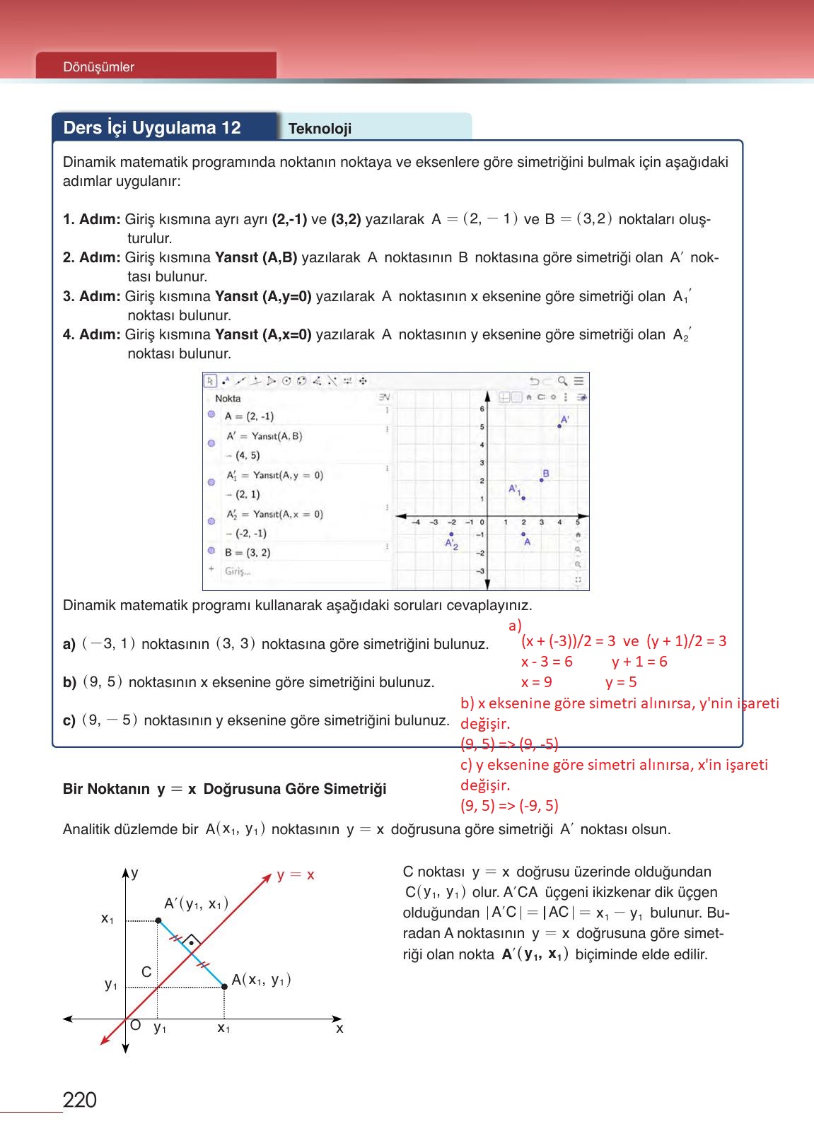 12. Sınıf Meb Yayınları Matematik Ders Kitabı Sayfa 220 Cevapları 12. Sınıf Meb Yayınları Matematik Ders Kitabı Sayfa 220 Cevapları