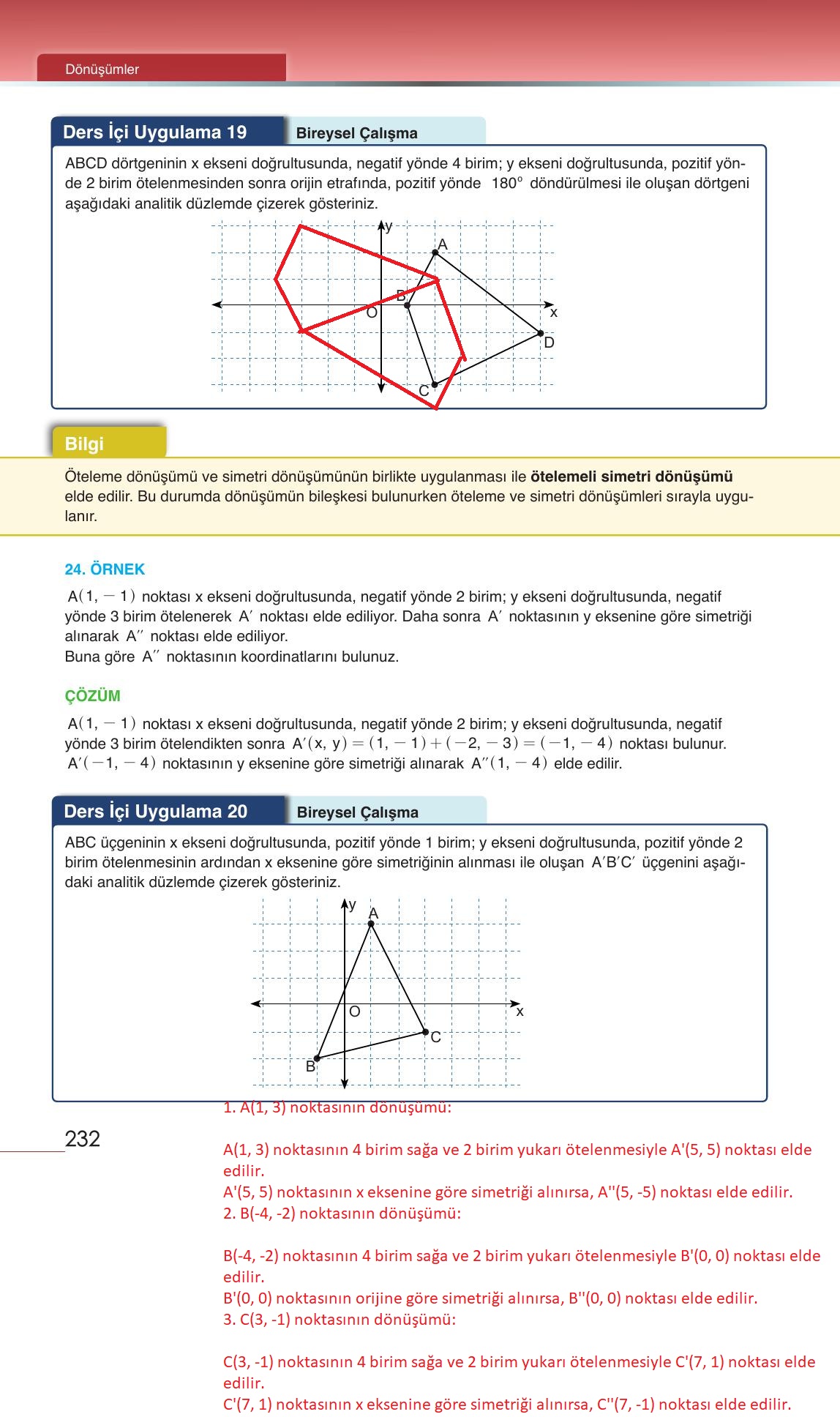 12. Sınıf Meb Yayınları Matematik Ders Kitabı Sayfa 232 Cevapları