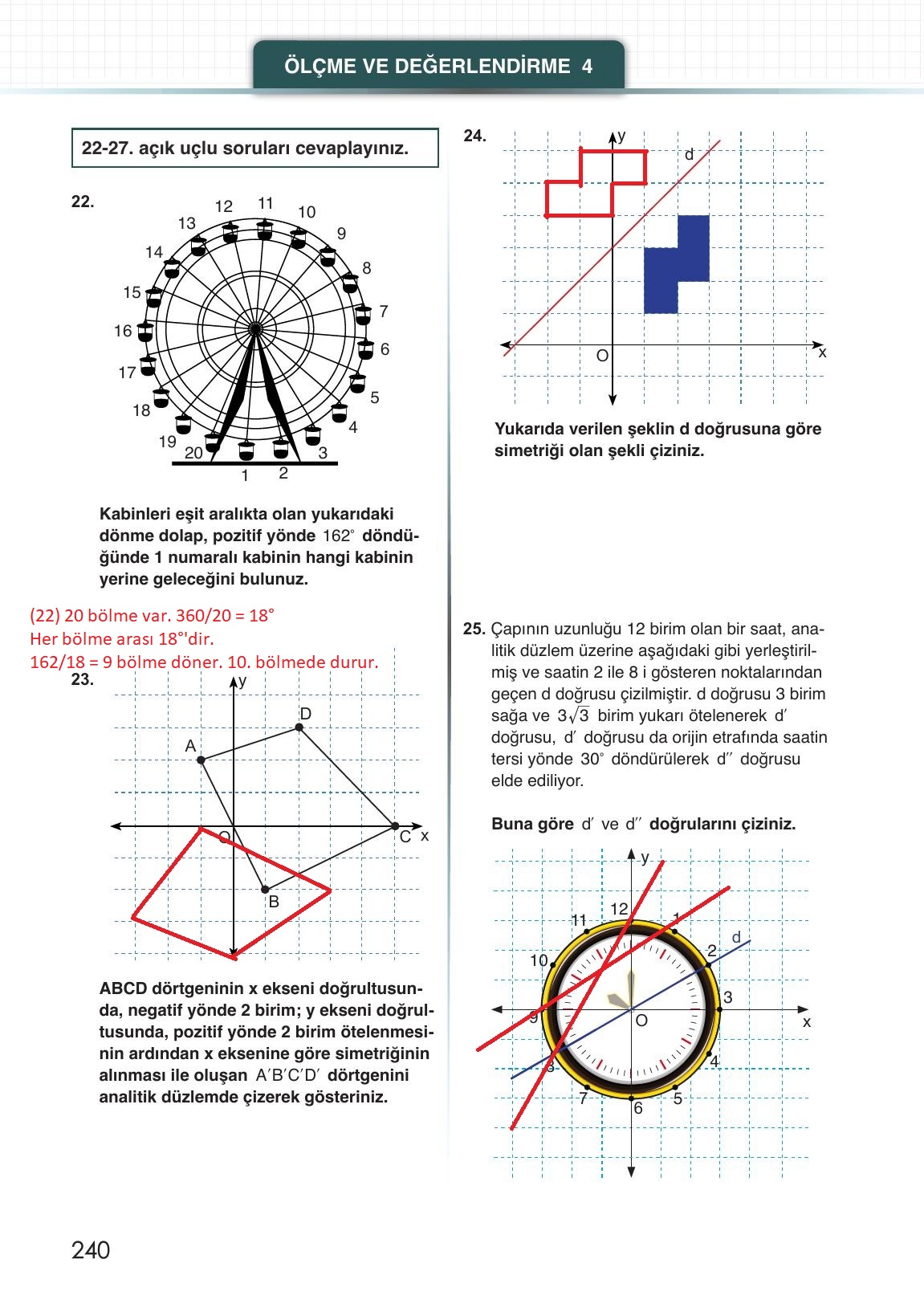 12. Sınıf Meb Yayınları Matematik Ders Kitabı Sayfa 240 Cevapları