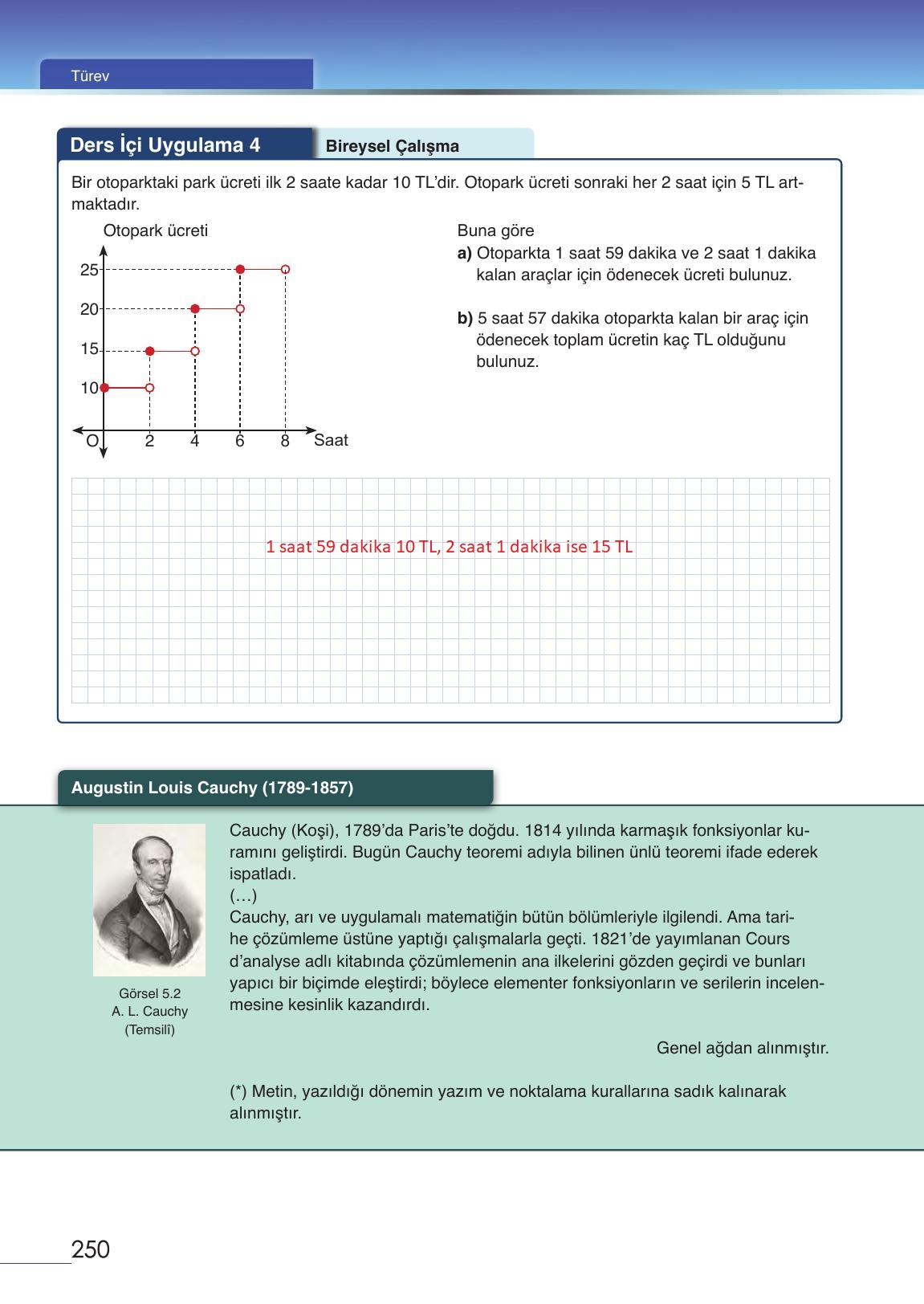 12. Sınıf Meb Yayınları Matematik Ders Kitabı Sayfa 250 Cevapları