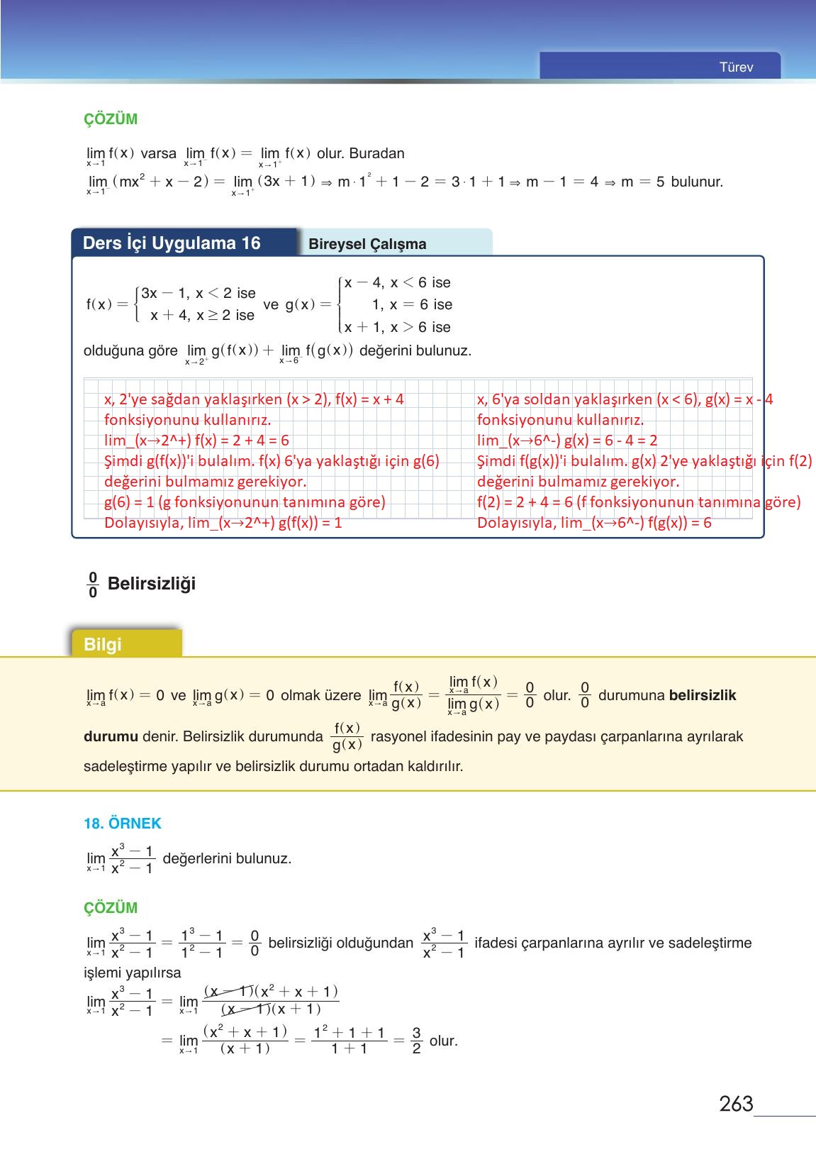 12. Sınıf Meb Yayınları Matematik Ders Kitabı Sayfa 263 Cevapları