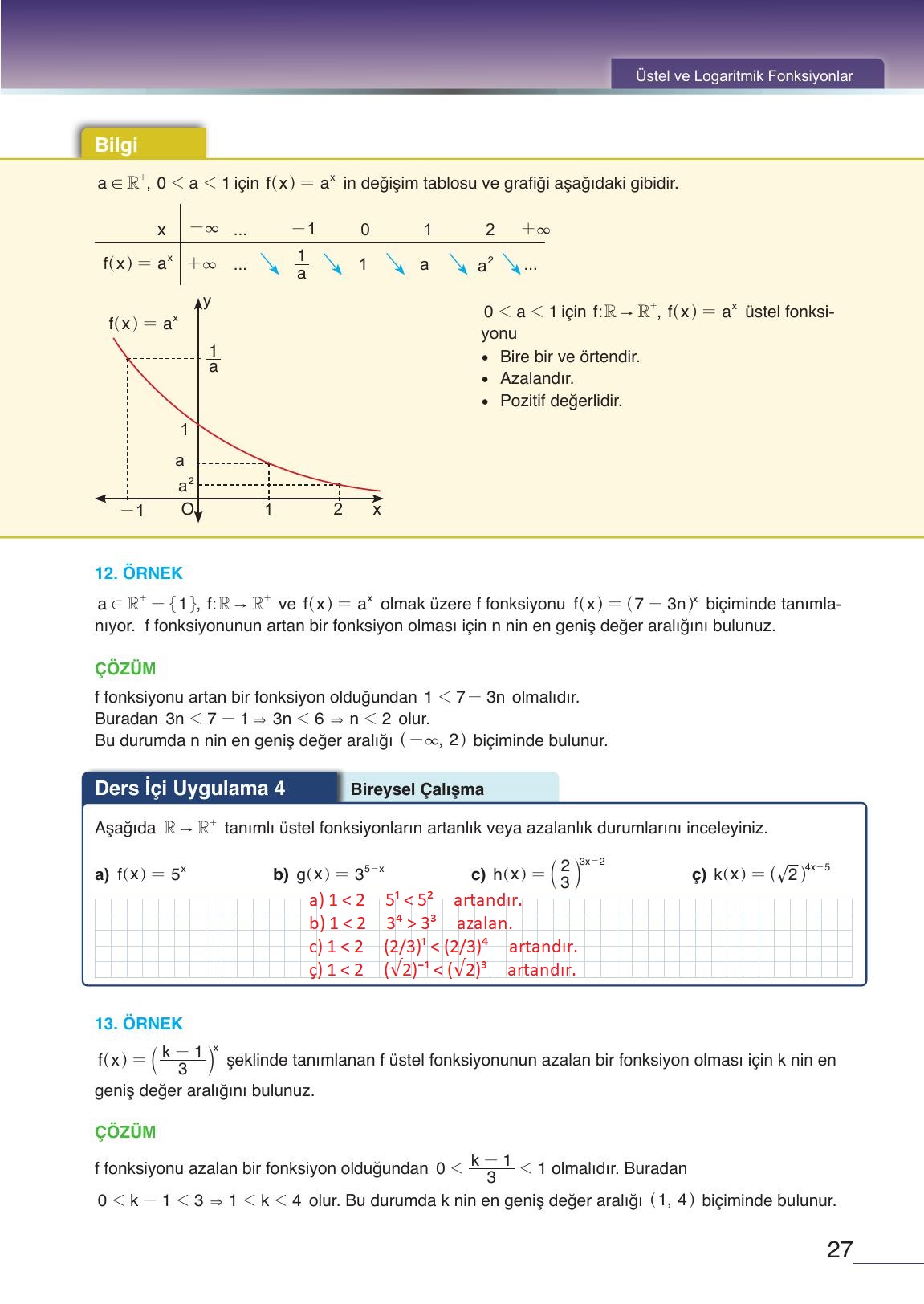 12. Sınıf Meb Yayınları Matematik Ders Kitabı Sayfa 27 Cevapları