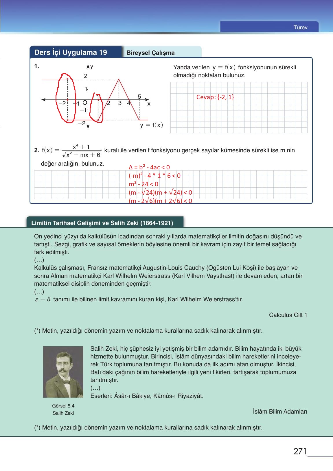 12. Sınıf Meb Yayınları Matematik Ders Kitabı Sayfa 271 Cevapları