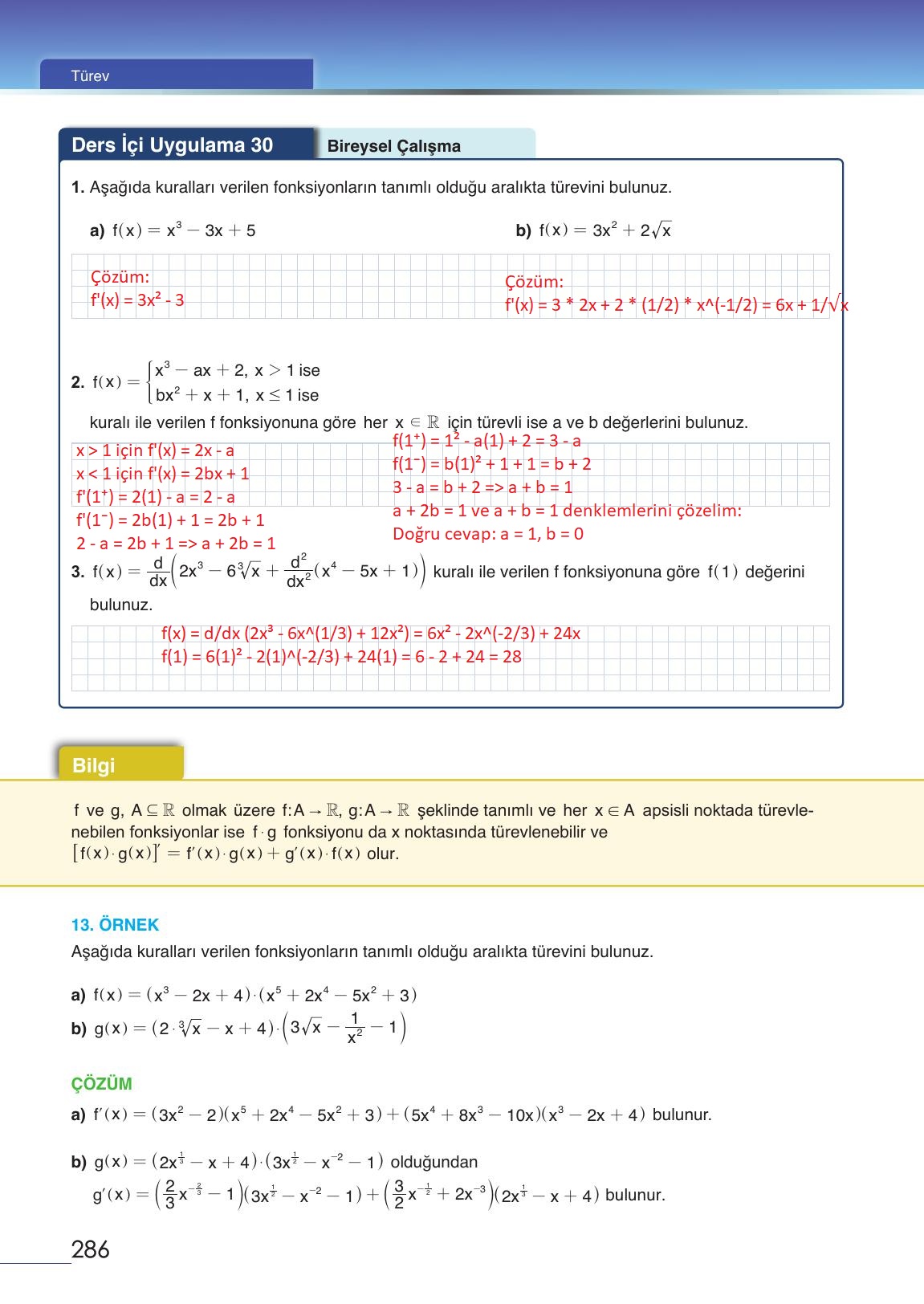 12. Sınıf Meb Yayınları Matematik Ders Kitabı Sayfa 286 Cevapları