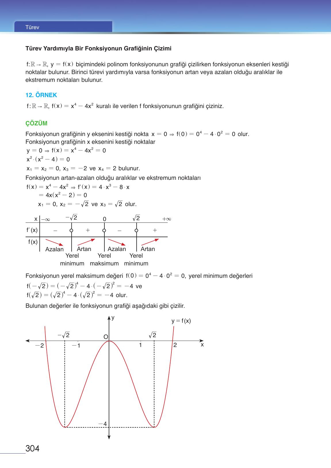 12. Sınıf Meb Yayınları Matematik Ders Kitabı Sayfa 304 Cevapları