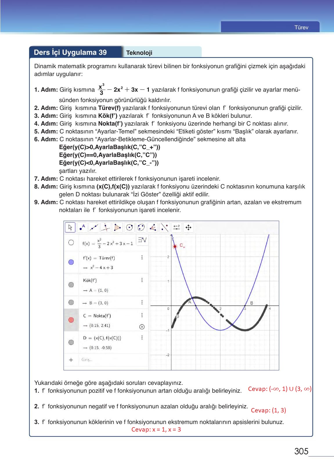 12. Sınıf Meb Yayınları Matematik Ders Kitabı Sayfa 305 Cevapları