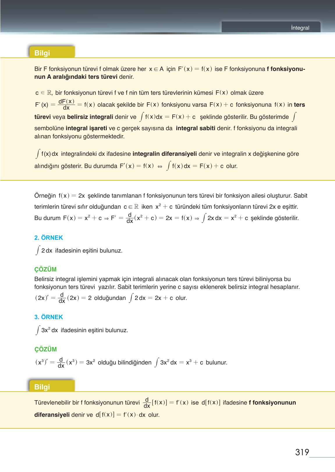 12. Sınıf Meb Yayınları Matematik Ders Kitabı Sayfa 319 Cevapları
