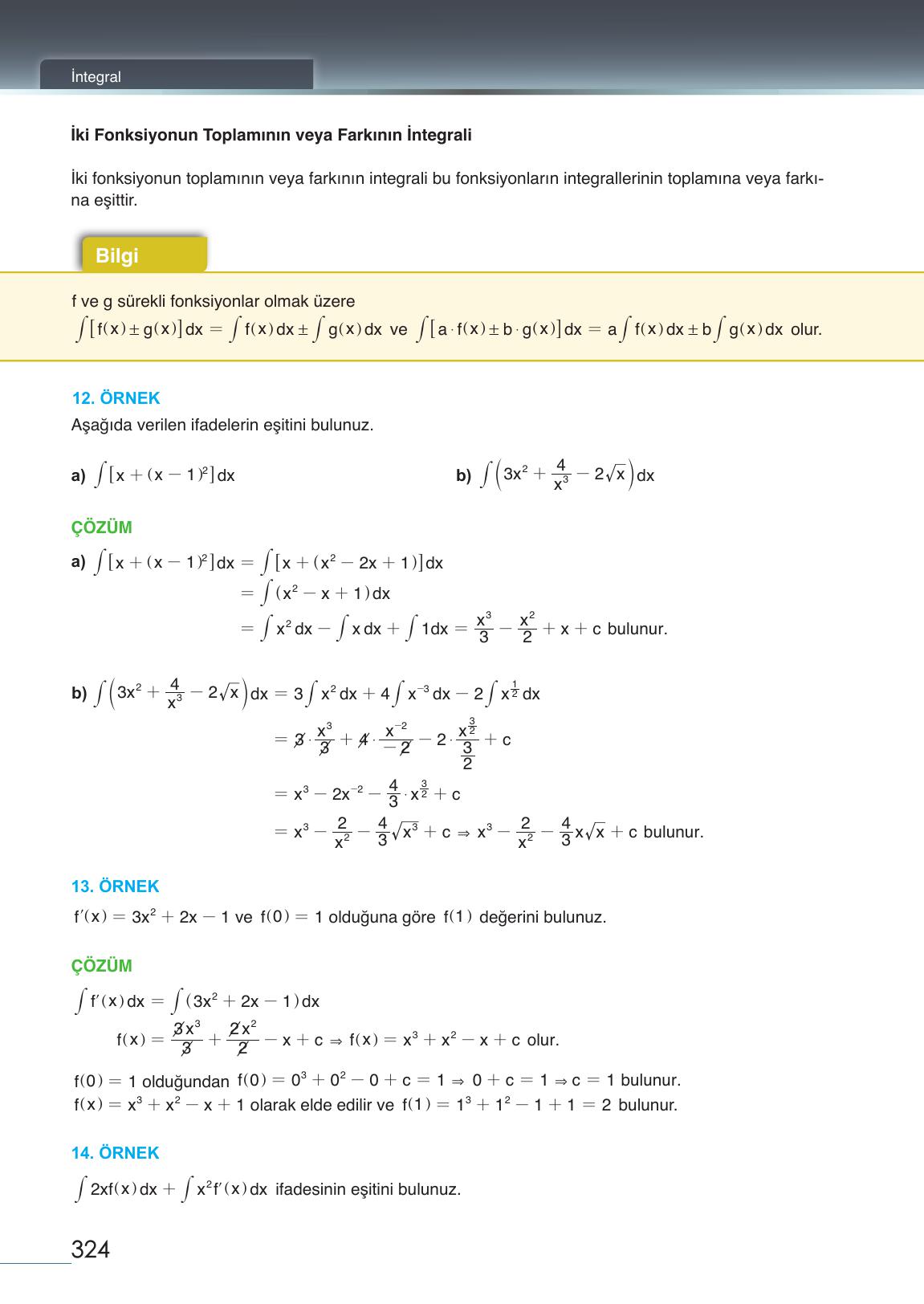 12. Sınıf Meb Yayınları Matematik Ders Kitabı Sayfa 324 Cevapları 12. Sınıf Meb Yayınları Matematik Ders Kitabı Sayfa 324 Cevapları