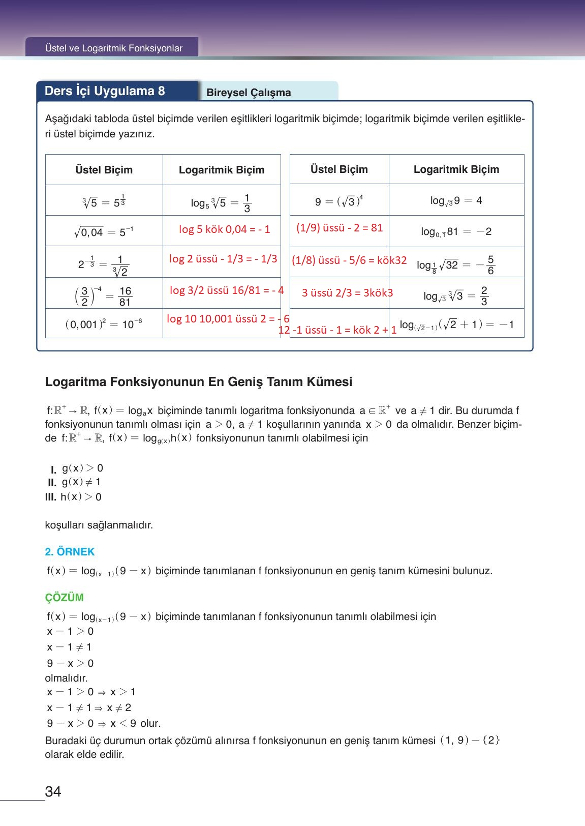 12. Sınıf Meb Yayınları Matematik Ders Kitabı Sayfa 34 Cevapları
